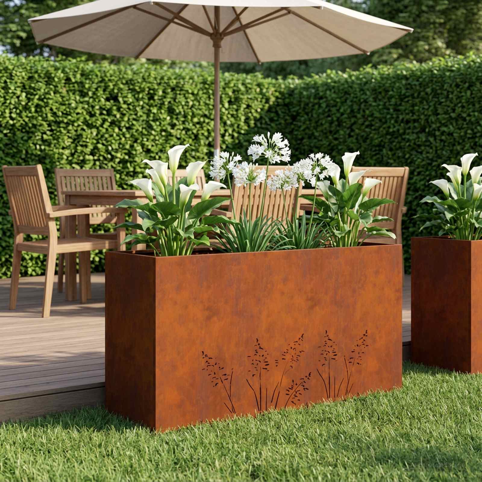 Vaso da giardino Ruggine 100 x 30 x 49 cm Acciaio Corten