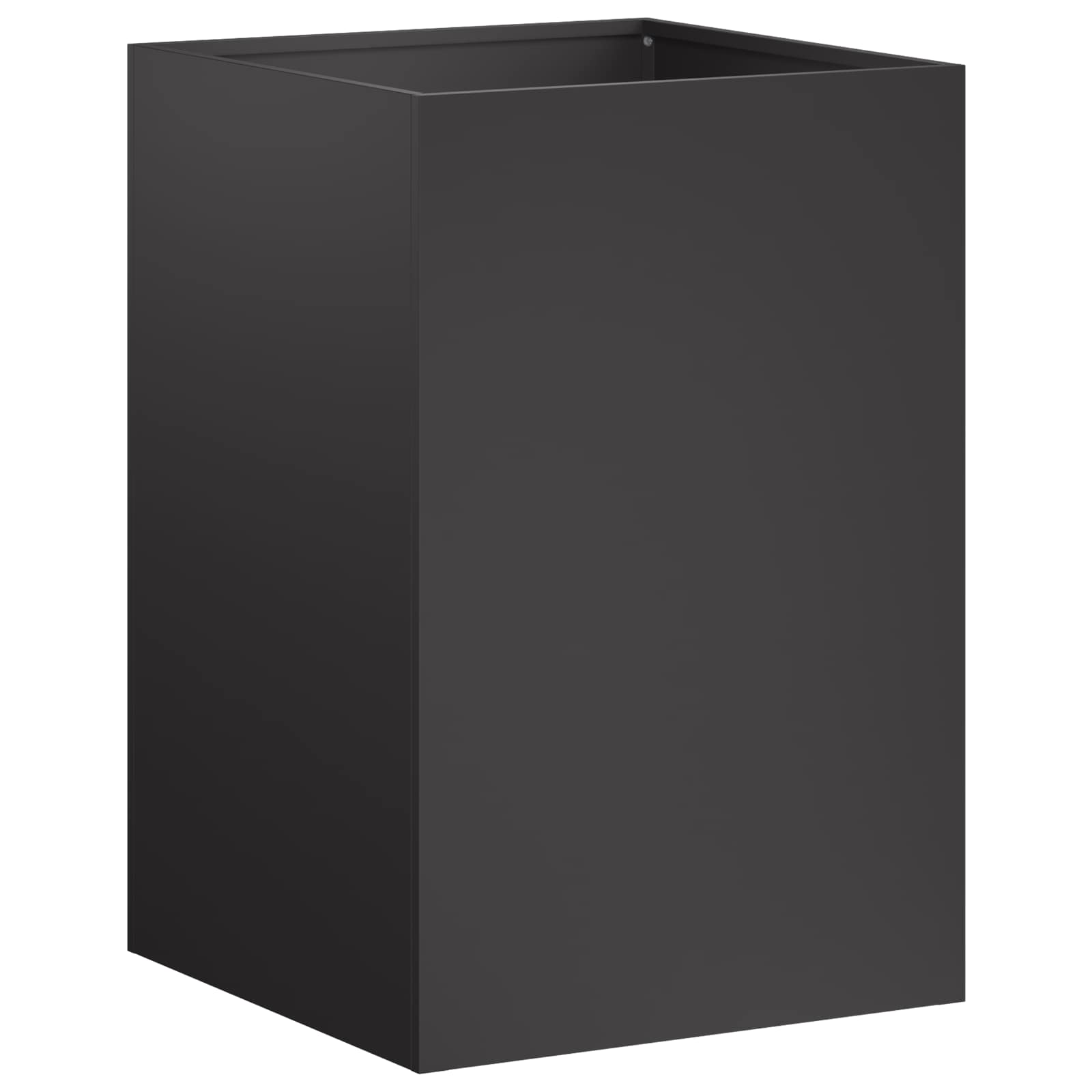 Vaso da giardino Nero 40 x 40 x 60 cm Acciaio laminato a freddo