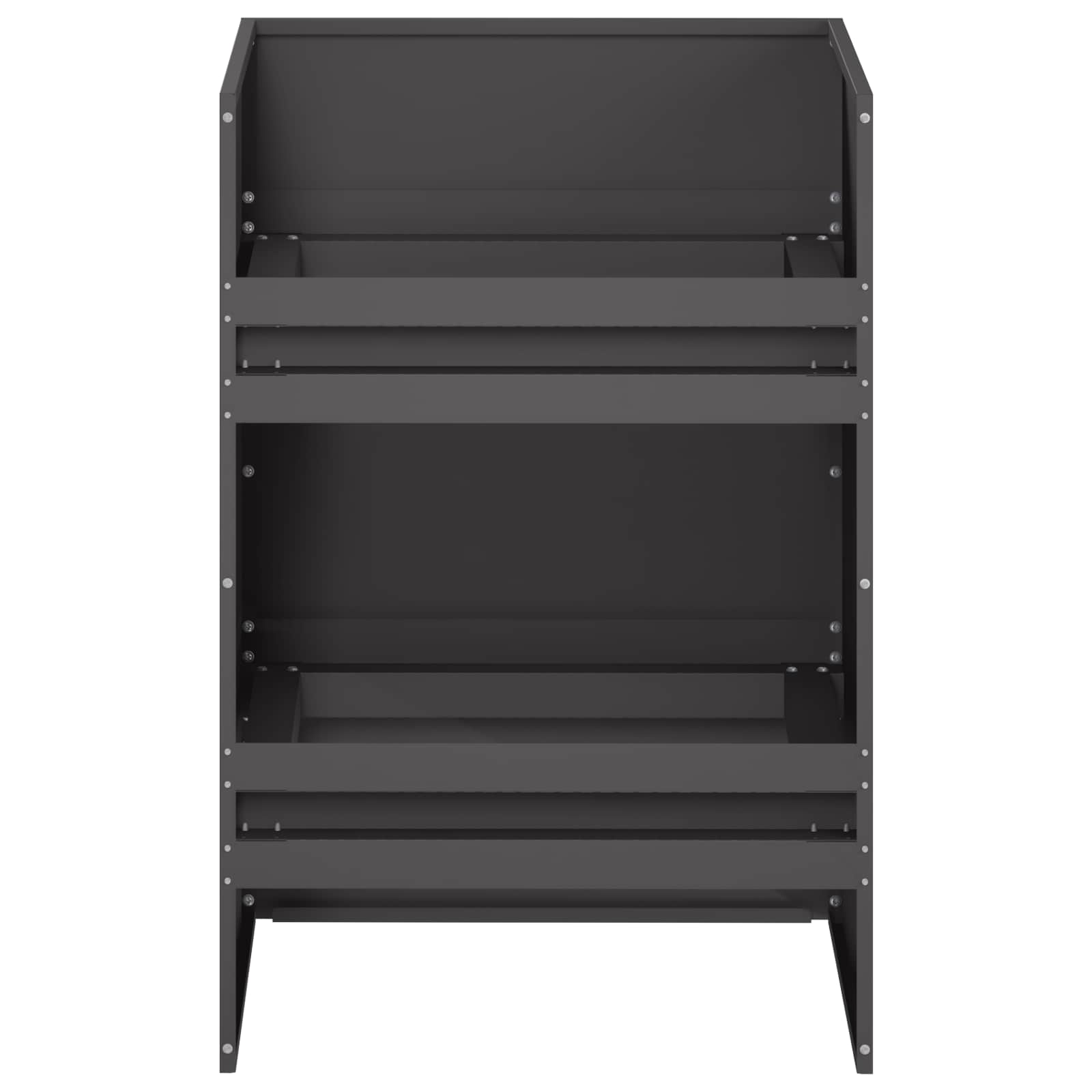 Vaso da giardino Nero 40 x 40 x 60 cm Acciaio laminato a freddo