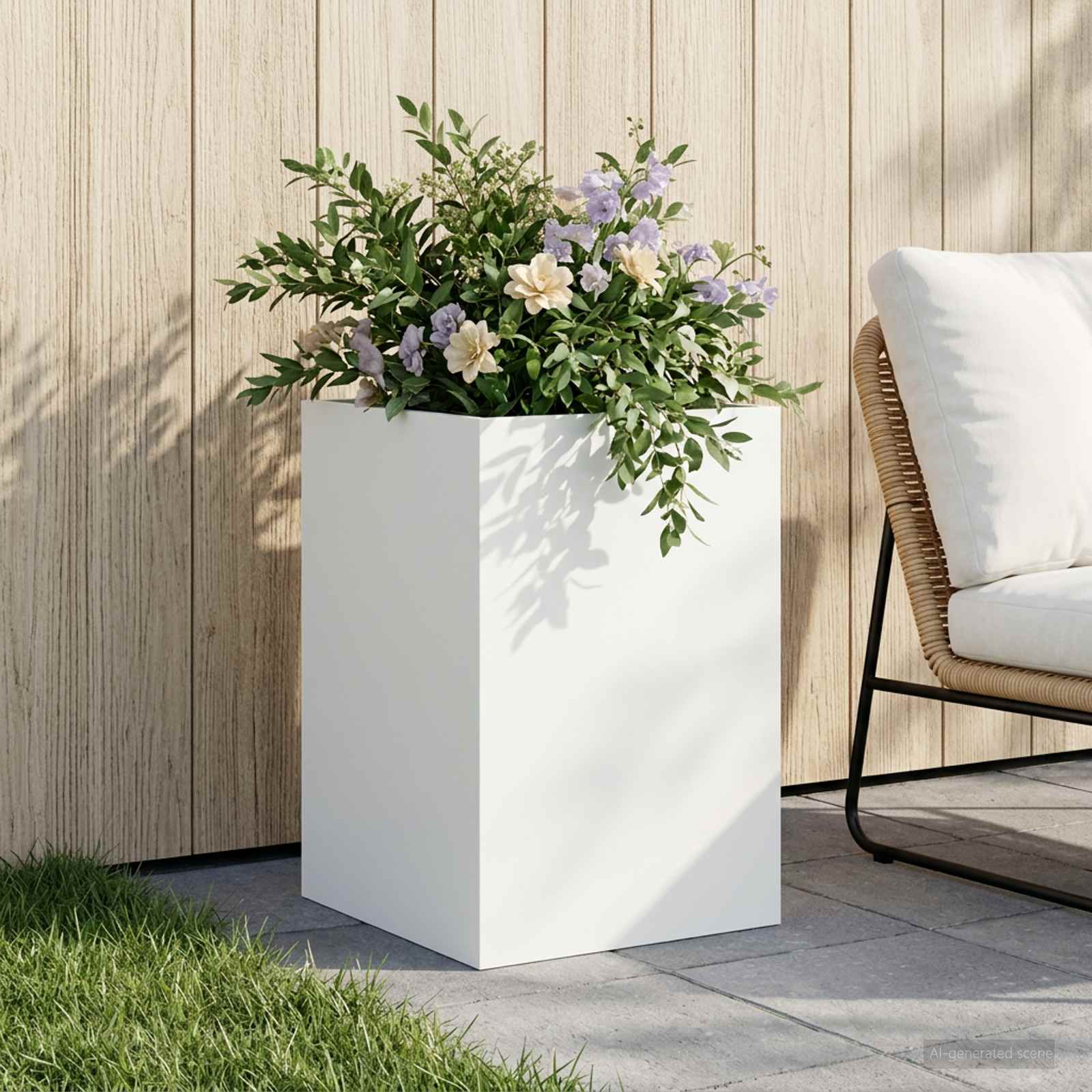 Vaso da giardino Bianco 40 x 40 x 60 cm