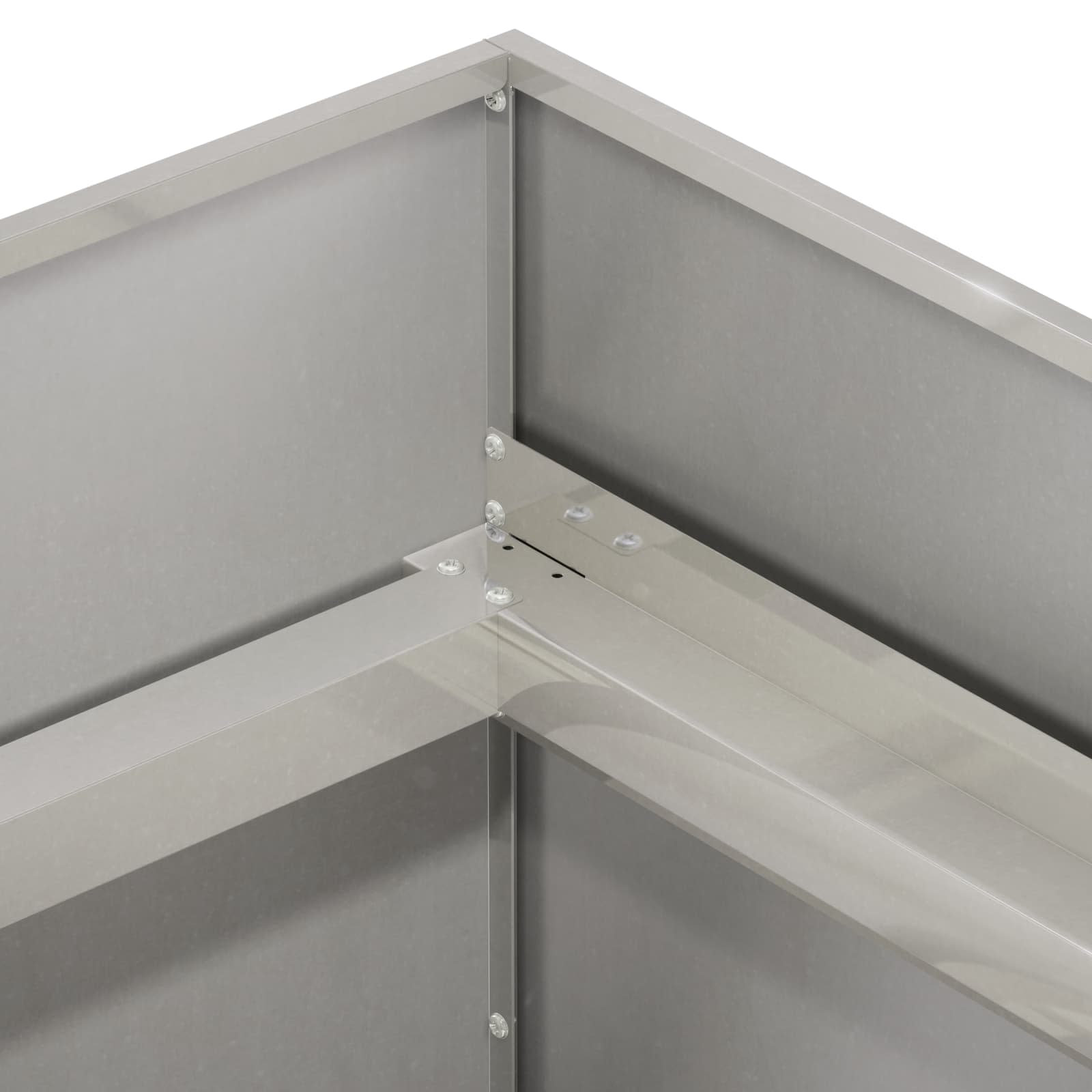 Vaso da giardino Argento 40 x 40 x 60 cm Acciaio Inox
