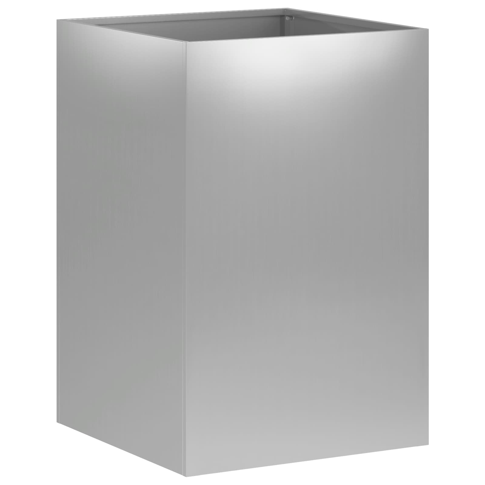 Vaso da giardino Argento 40 x 40 x 60 cm Acciaio zincato