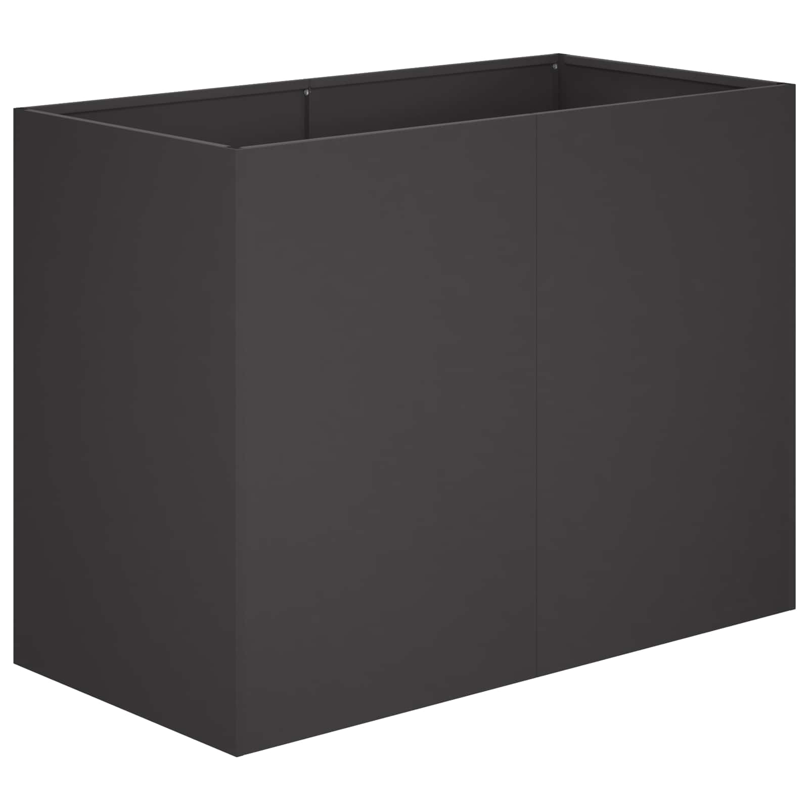 Vaso da giardino Nero 80 x 40 x 60 cm Acciaio laminato a freddo