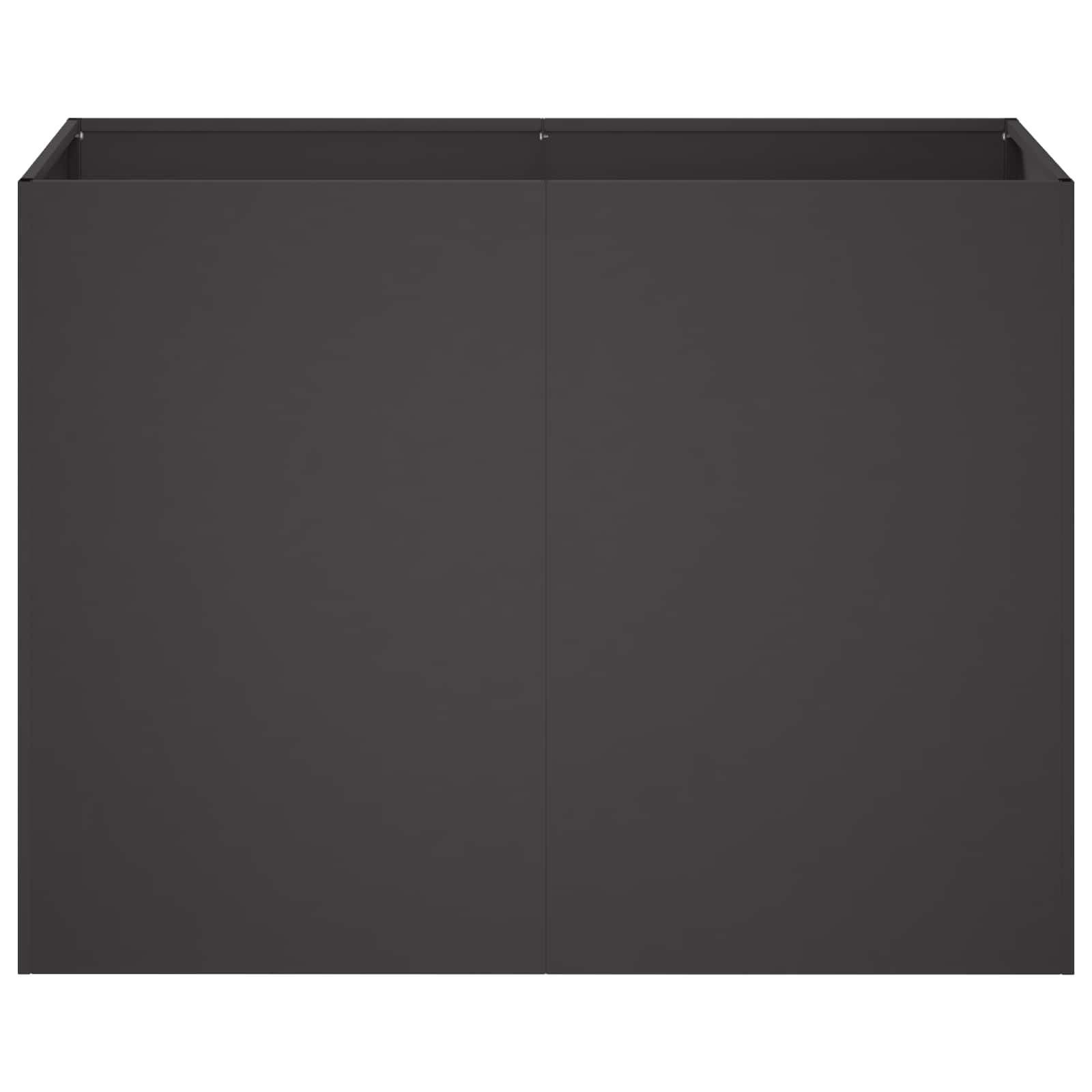 Vaso da giardino Nero 80 x 40 x 60 cm Acciaio laminato a freddo
