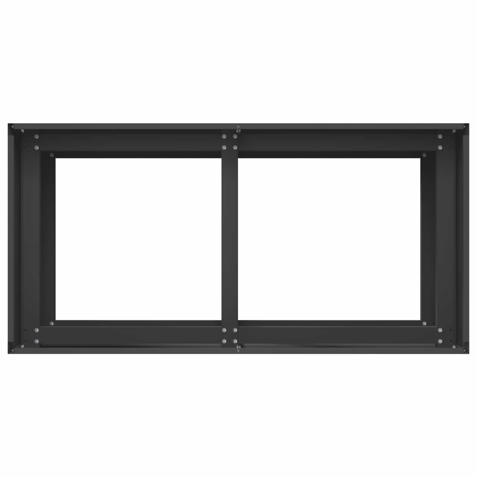 Vaso da giardino Nero 80 x 40 x 60 cm Acciaio laminato a freddo