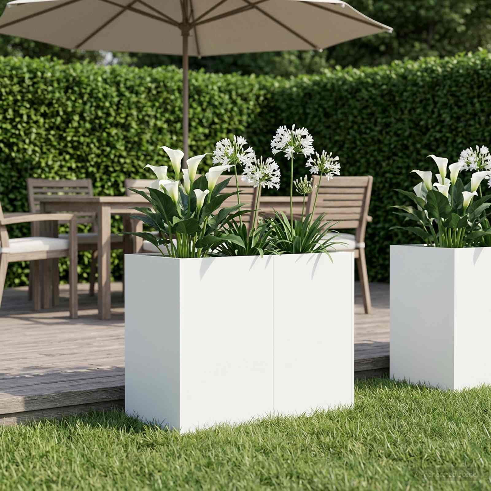 Vaso da giardino Bianco 80 x 40 x 60 cm