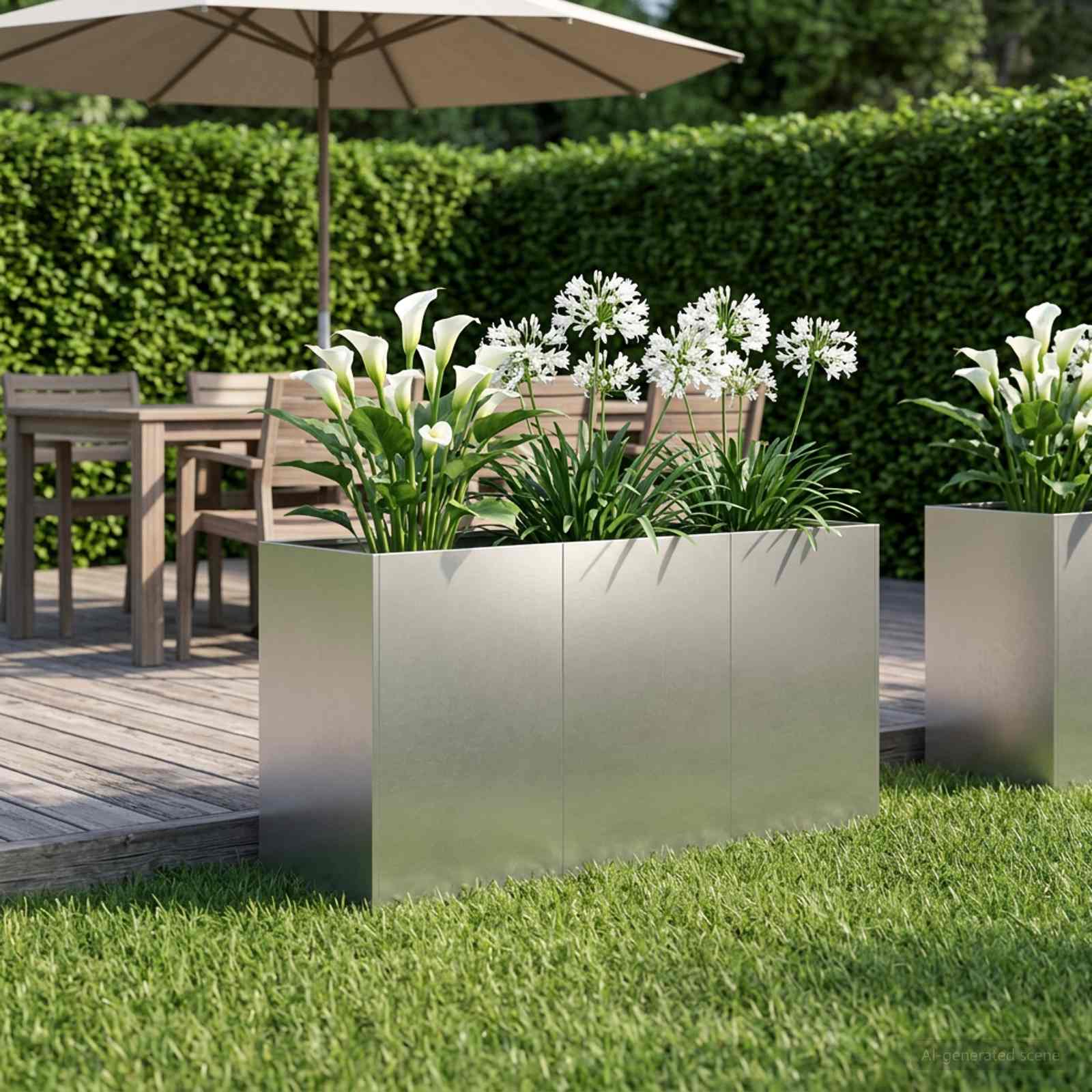 Vaso da giardino Argento 120 x 40 x 60 cm Acciaio Inox
