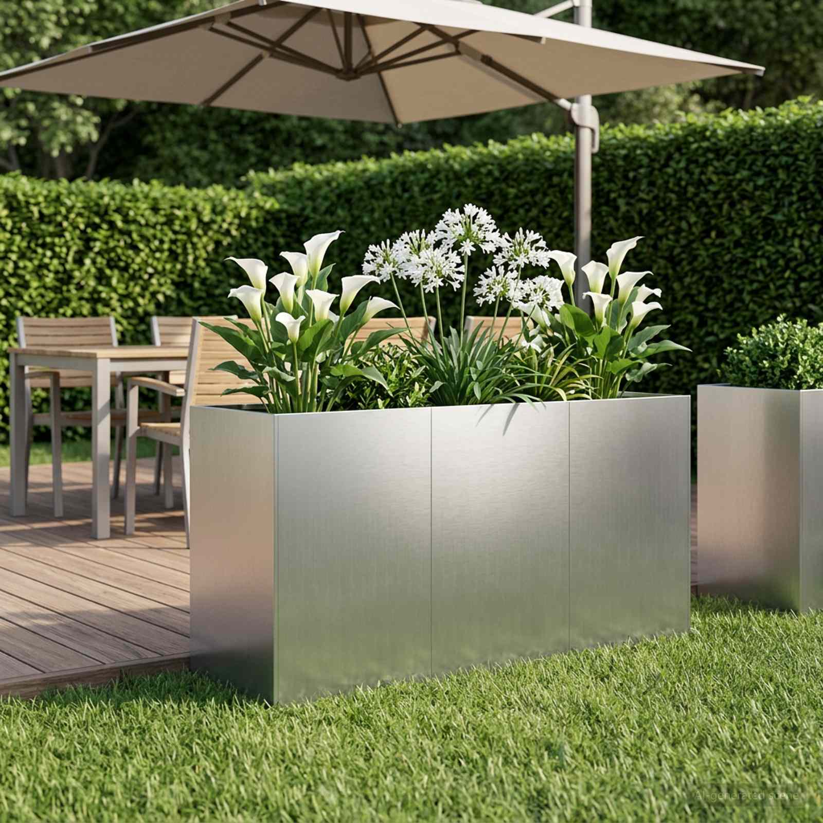 Vaso da giardino Argento 120 x 40 x 60 cm Acciaio zincato
