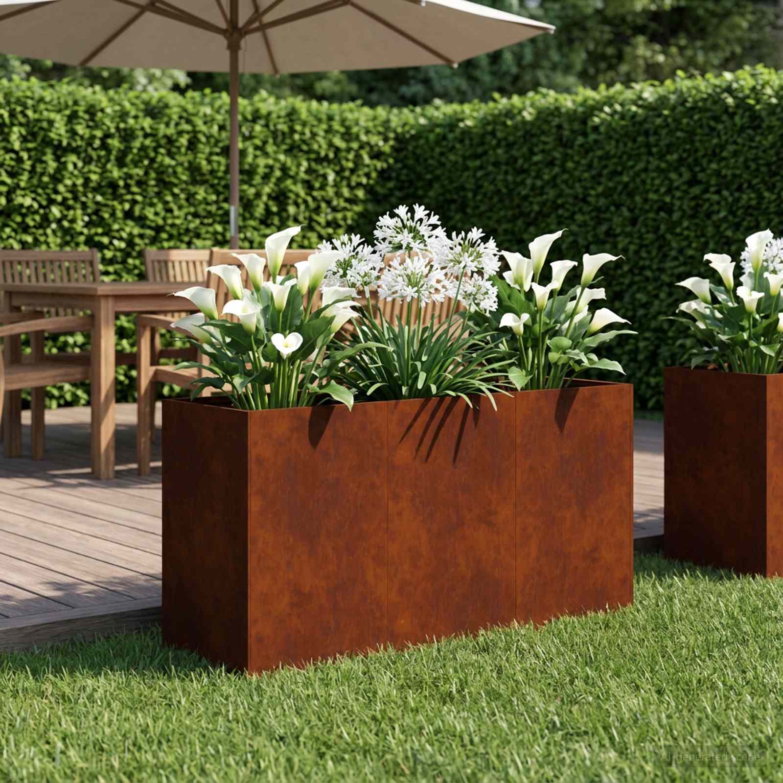 Vaso da giardino Ruggine 120 x 40 x 60 cm Acciaio Corten