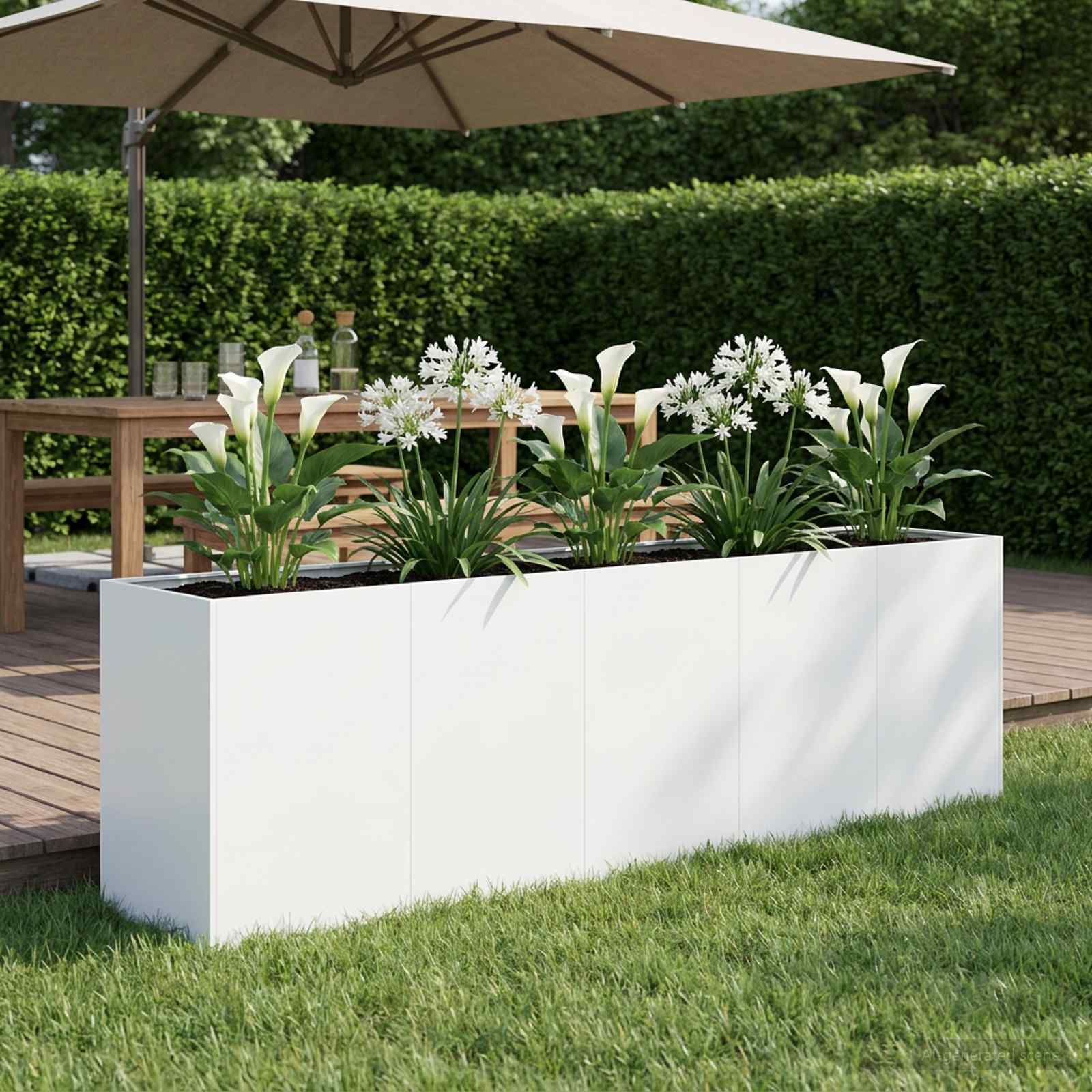 Vaso da giardino Bianco 200 x 40 x 60 cm