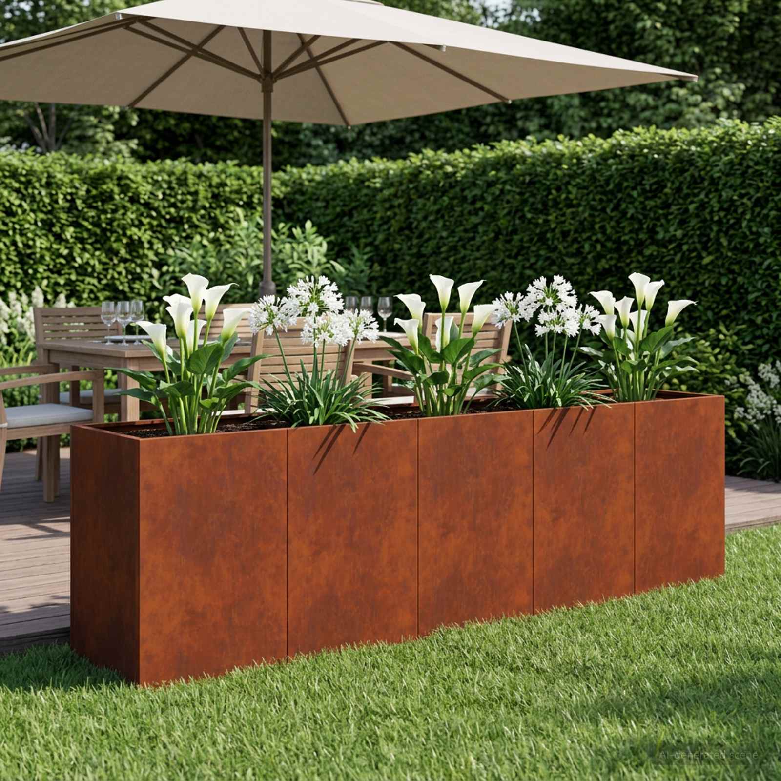 Vaso da giardino Ruggine 200 x 40 x 60 cm Acciaio Corten
