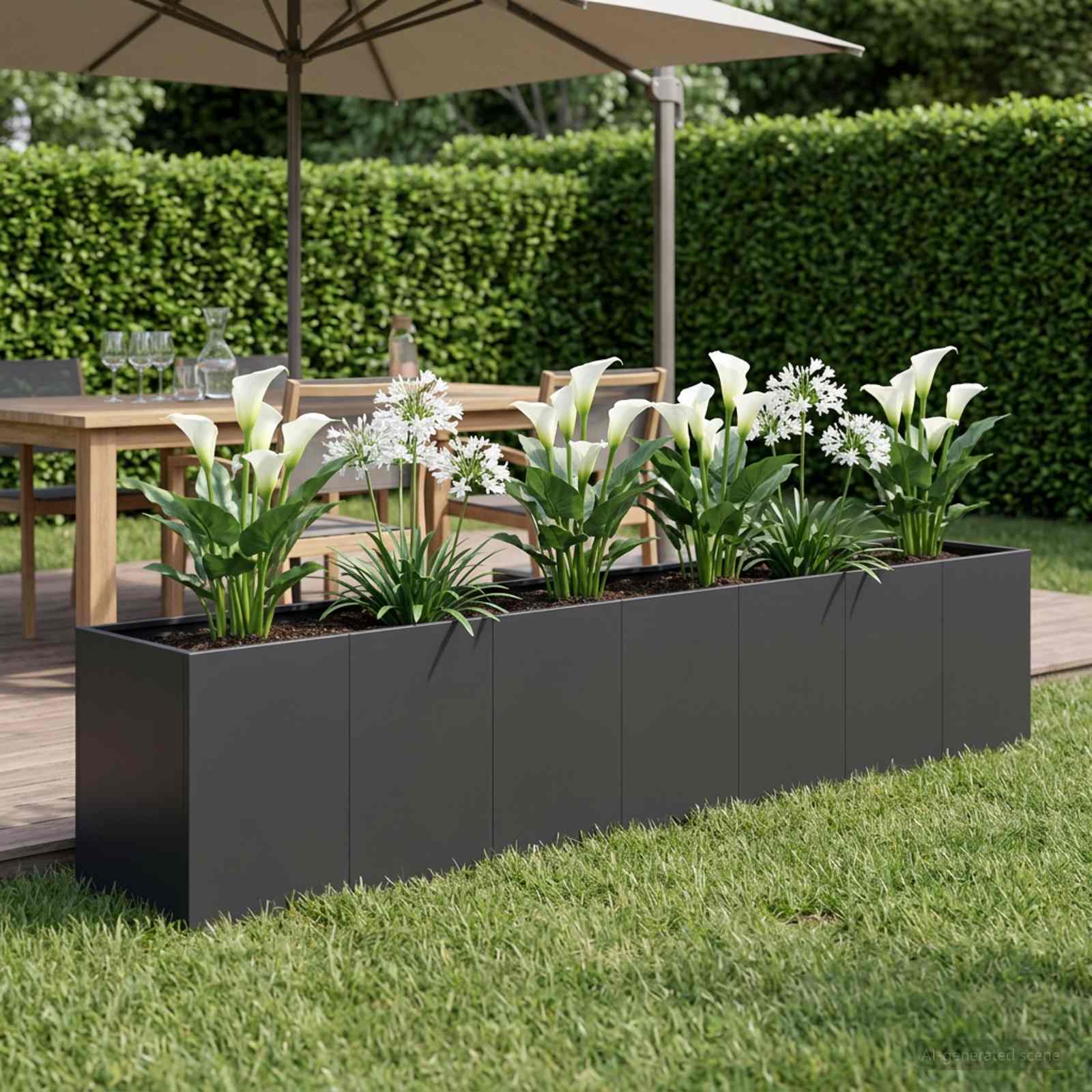 Vaso da giardino Nero 280 x 40 x 60 cm