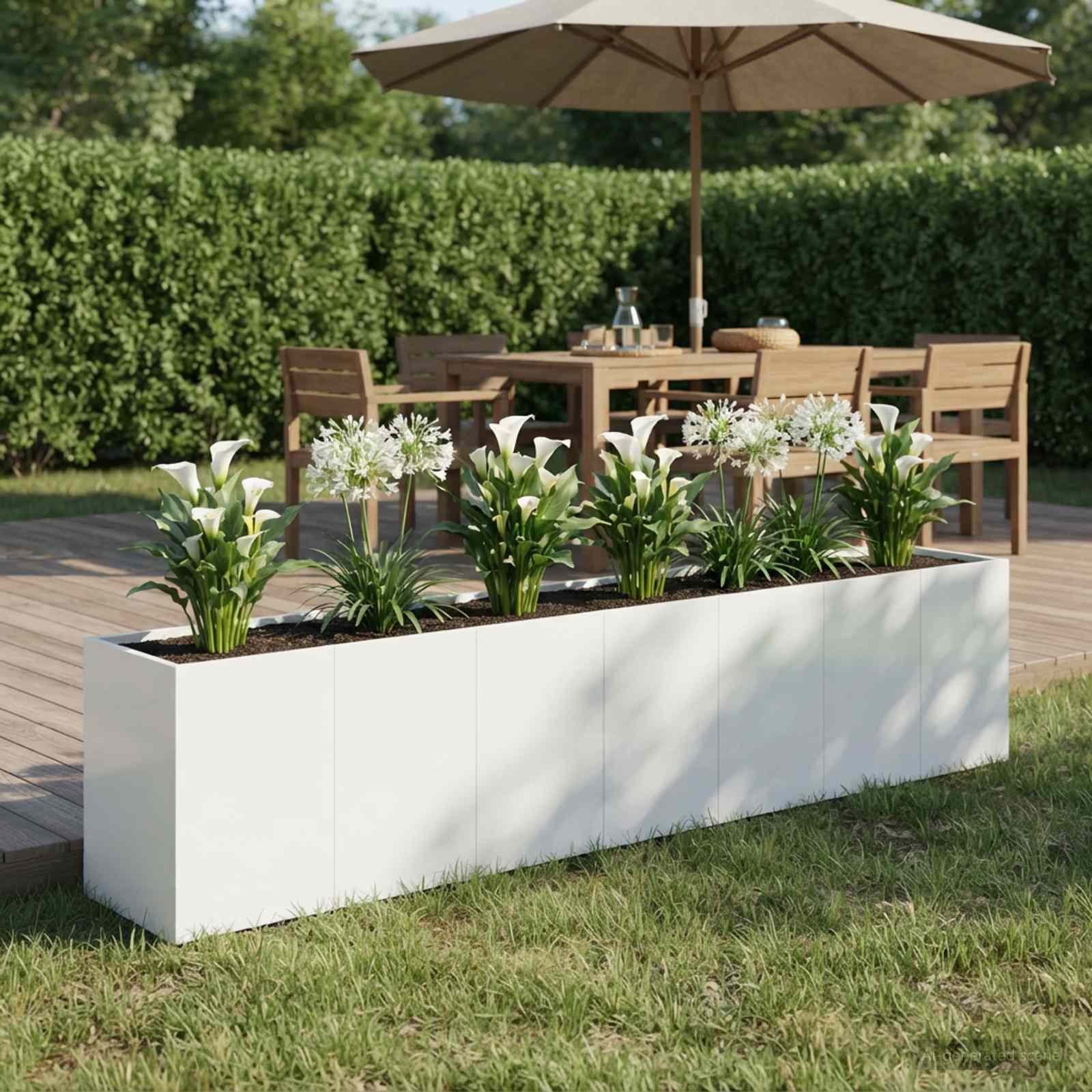 Vaso da giardino Bianco 280 x 40 x 60 cm