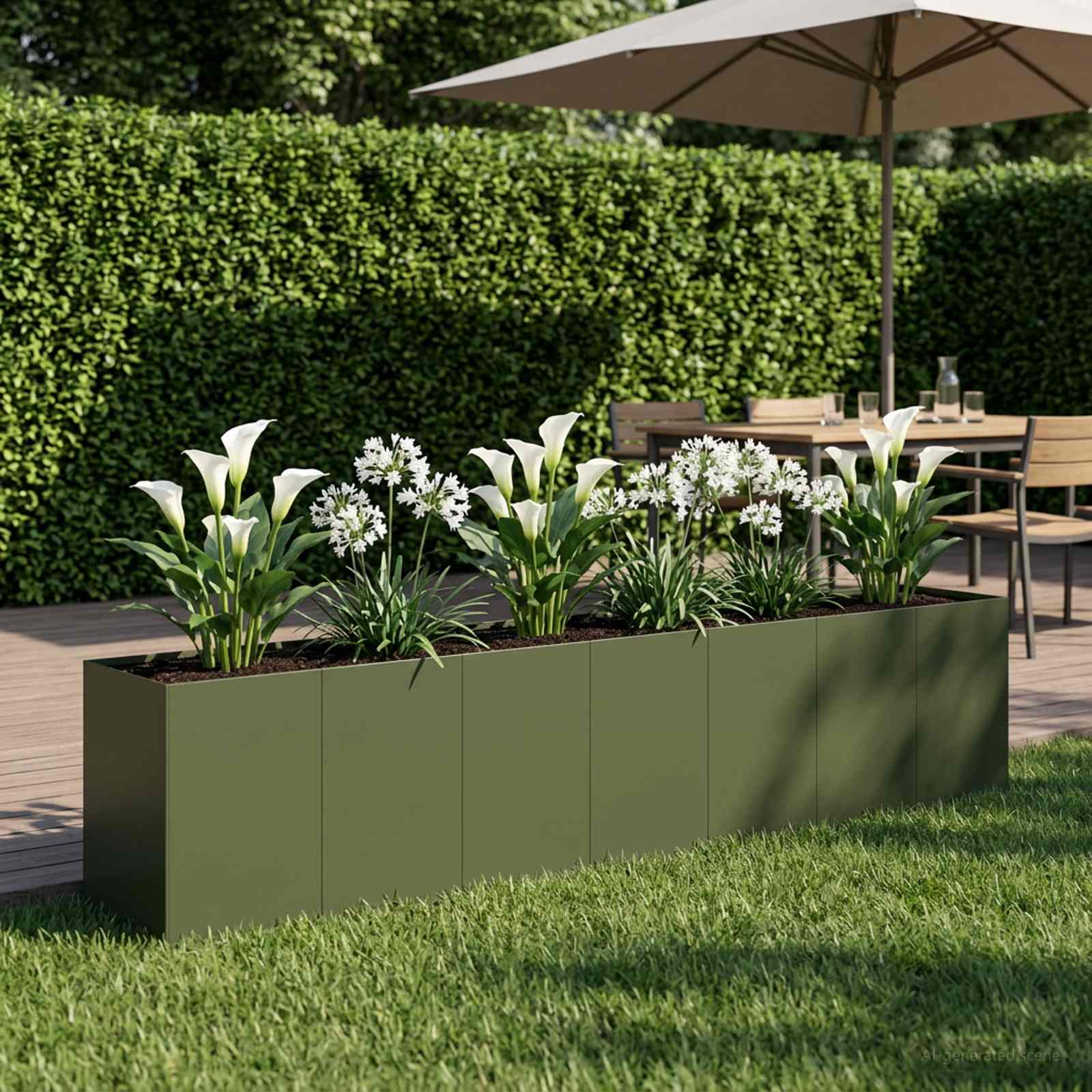 Vaso da giardino Verde Oliva 280 x 40 x 60 cm