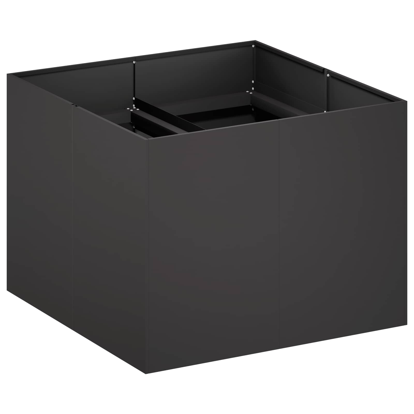 Vaso da giardino Nero 80 x 80 x 60 cm Acciaio laminato a freddo