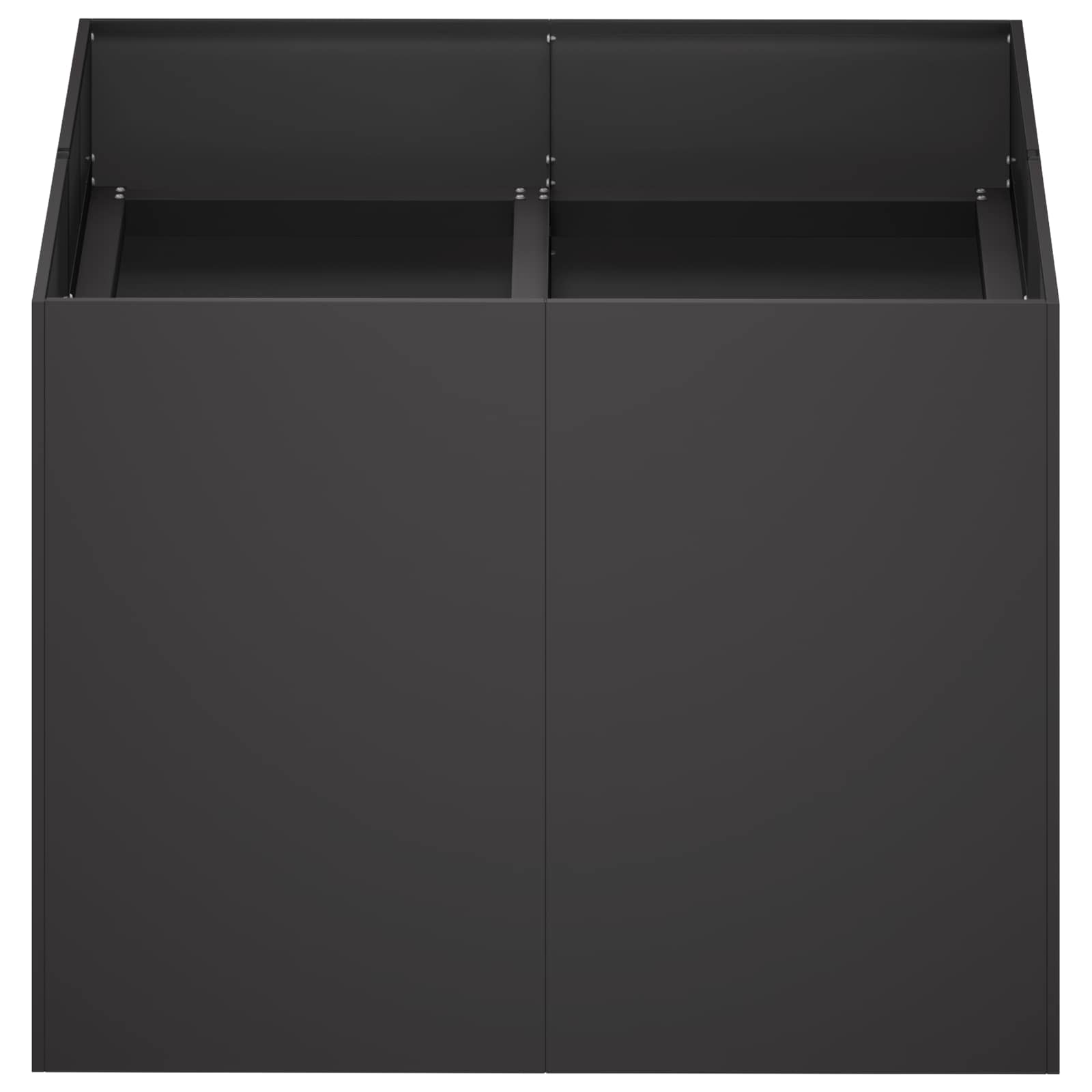Vaso da giardino Nero 80 x 80 x 60 cm Acciaio laminato a freddo