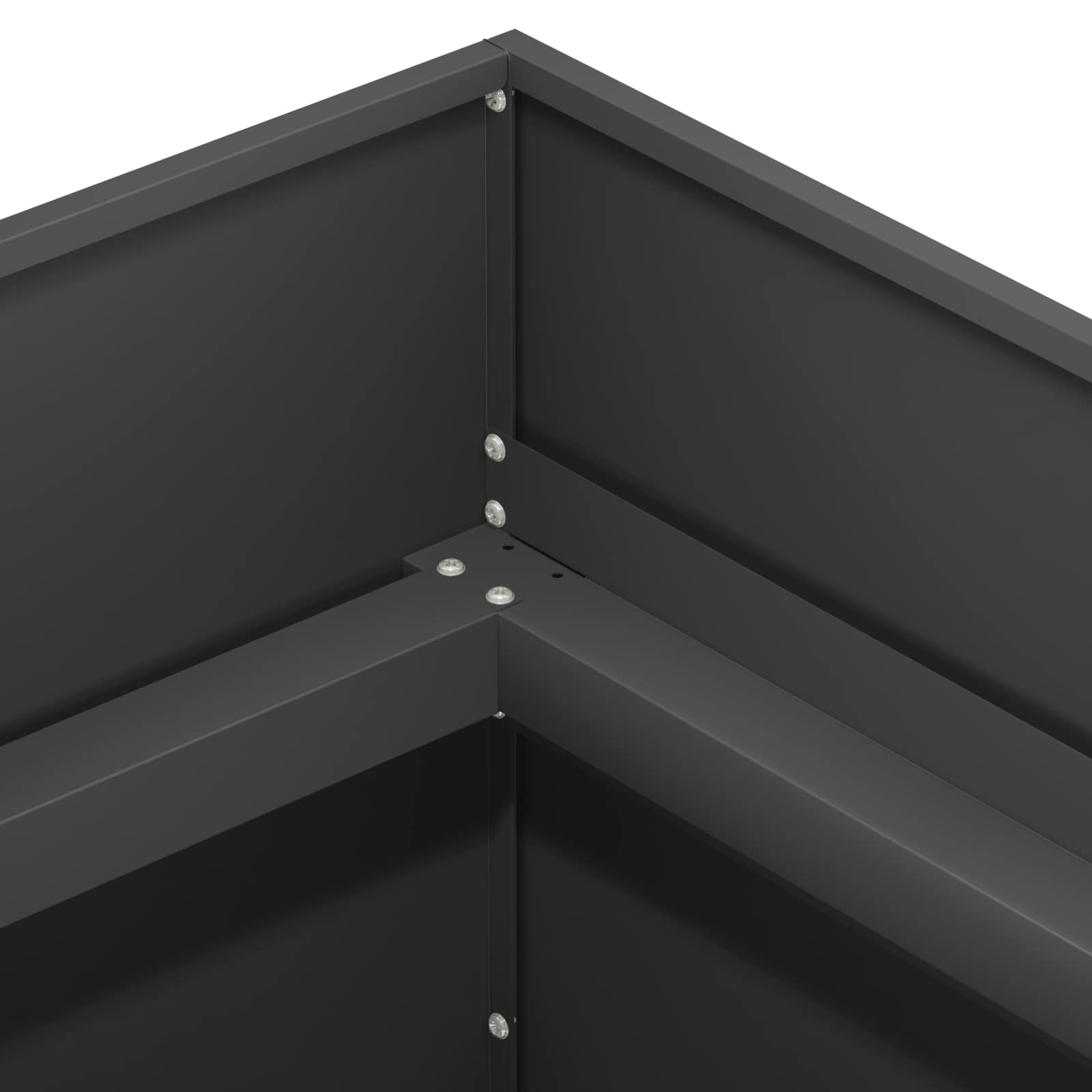 Vaso da giardino Nero 80 x 80 x 60 cm Acciaio laminato a freddo