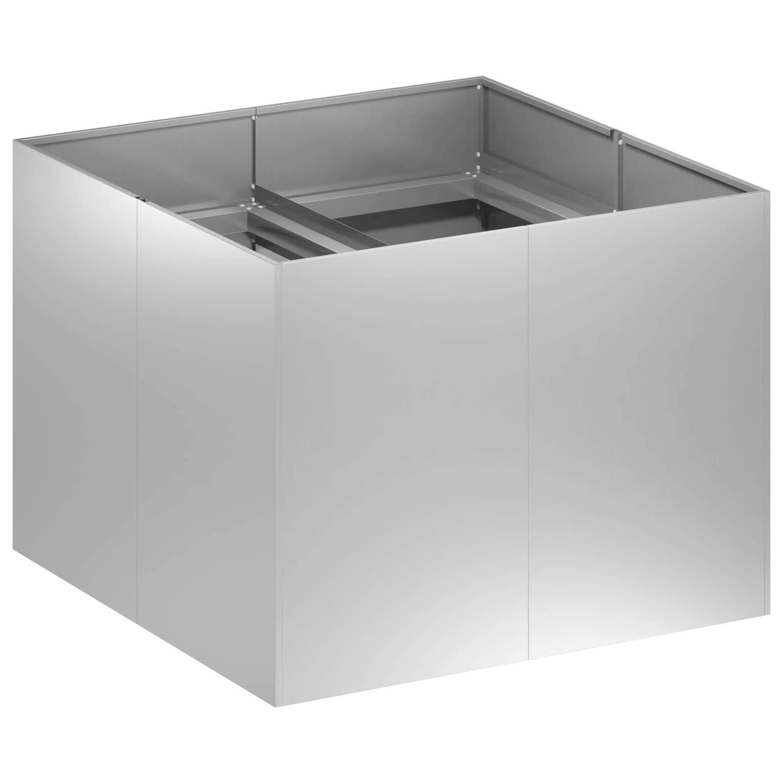 Vaso da giardino Argento 80 x 80 x 60 cm Acciaio zincato