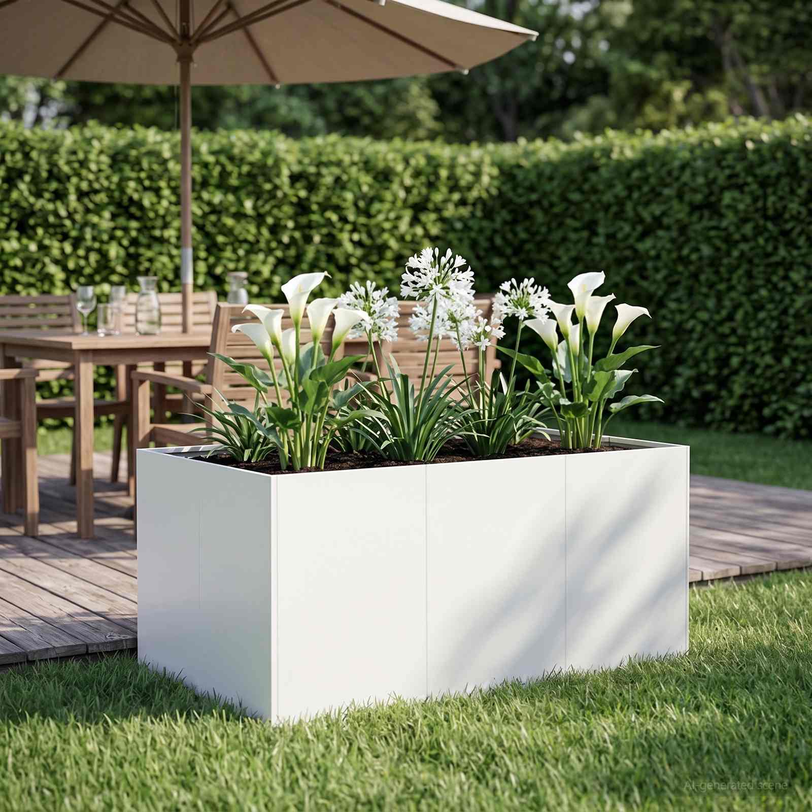 Vaso da giardino Bianco 120 x 80 x 60 cm