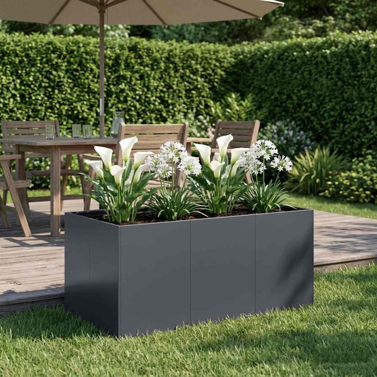 Vaso da giardino Antracite 120 x 80 x 60 cm
