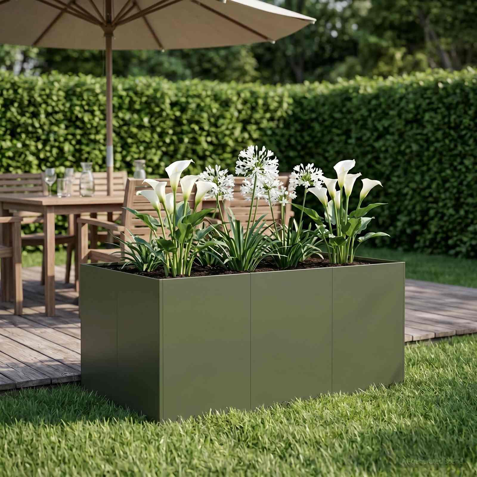 Vaso da giardino Verde Oliva 120 x 80 x 60 cm