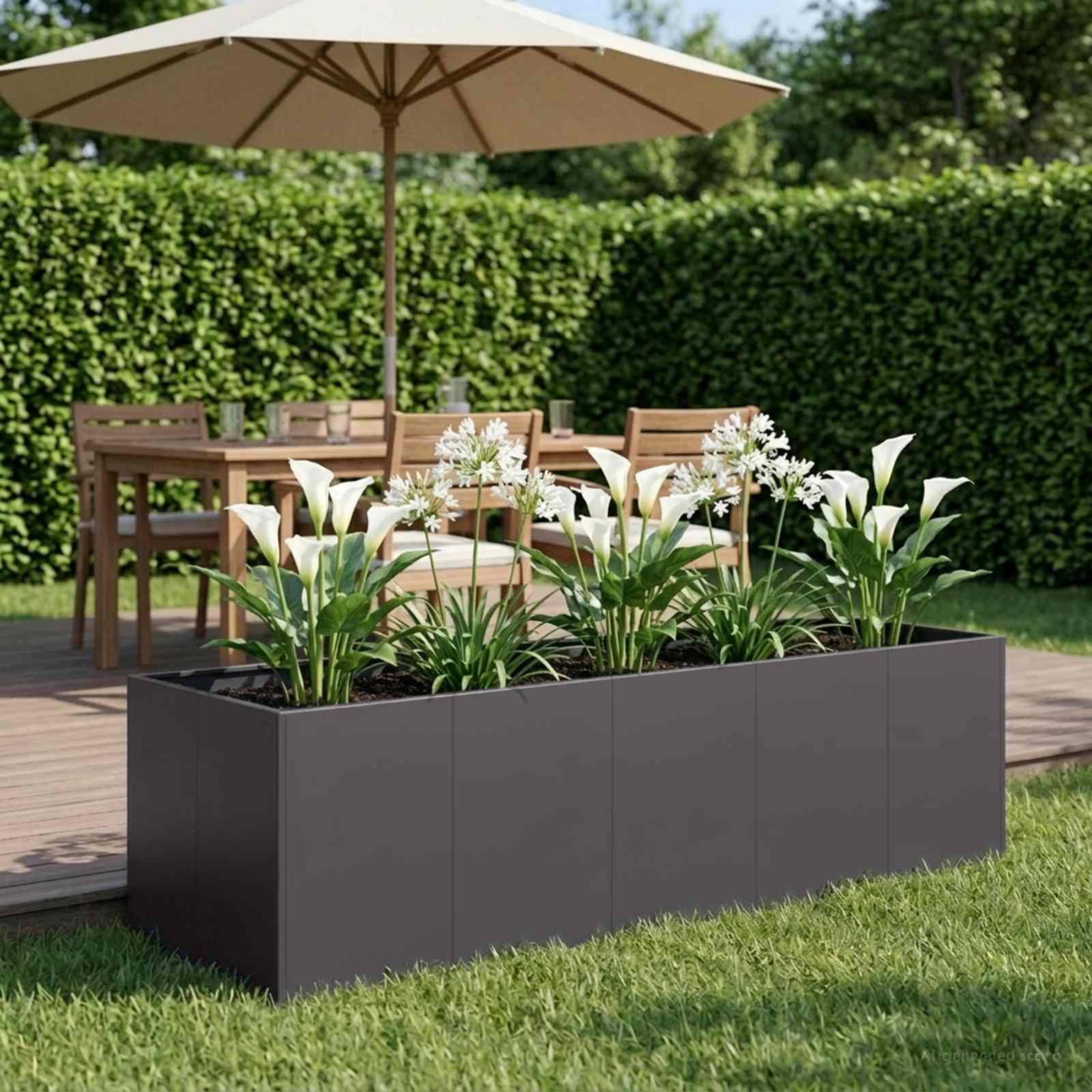 Vaso da giardino Nero 200 x 80 x 60 cm