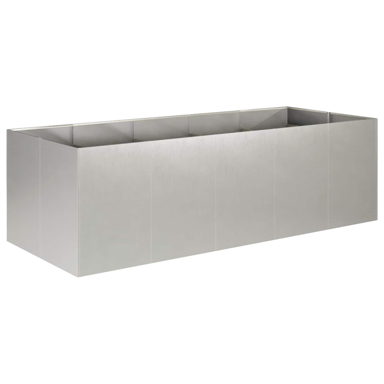 Vaso da giardino Argento 200 x 80 x 60 cm Acciaio Inox