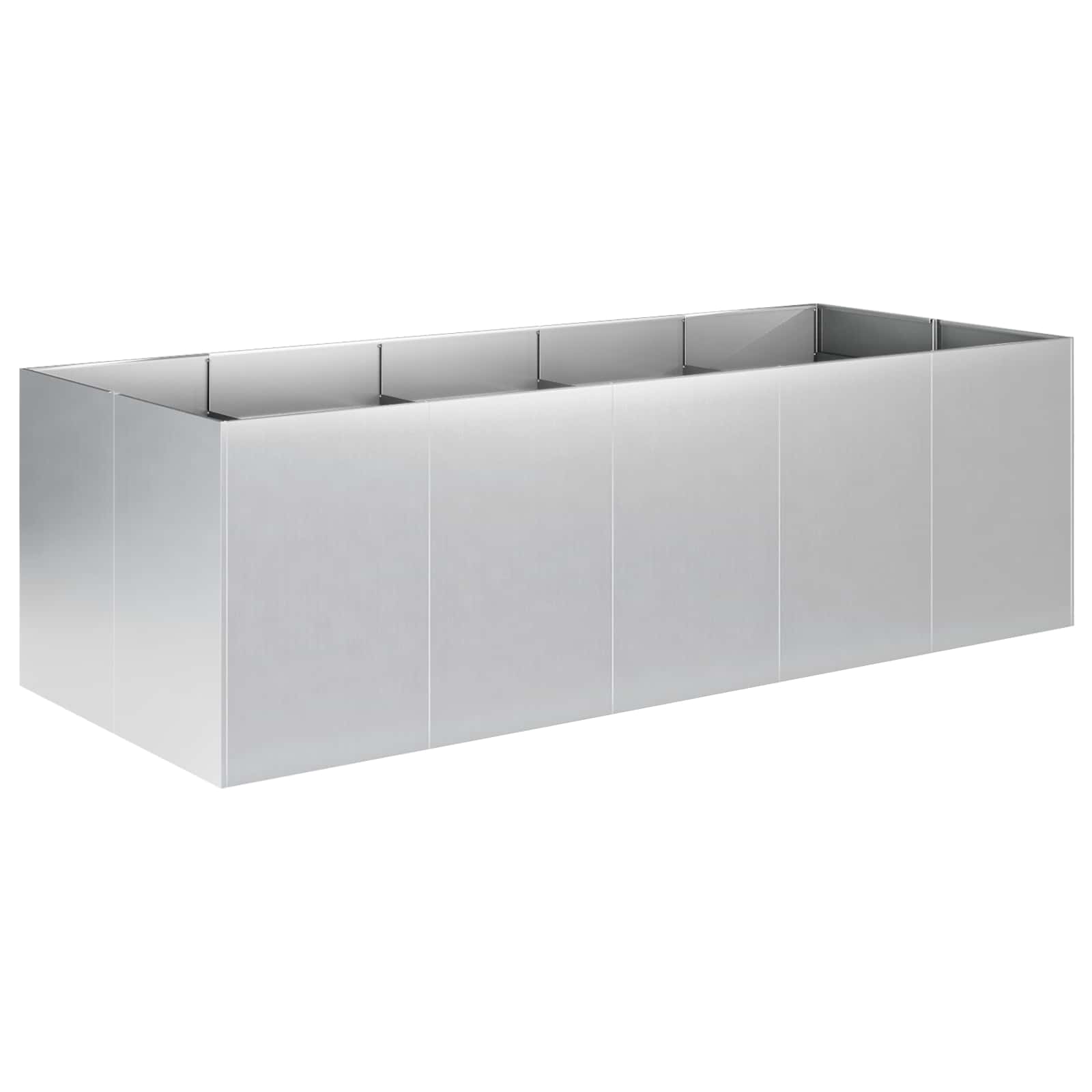 Vaso da giardino Argento 200 x 80 x 60 cm Acciaio zincato