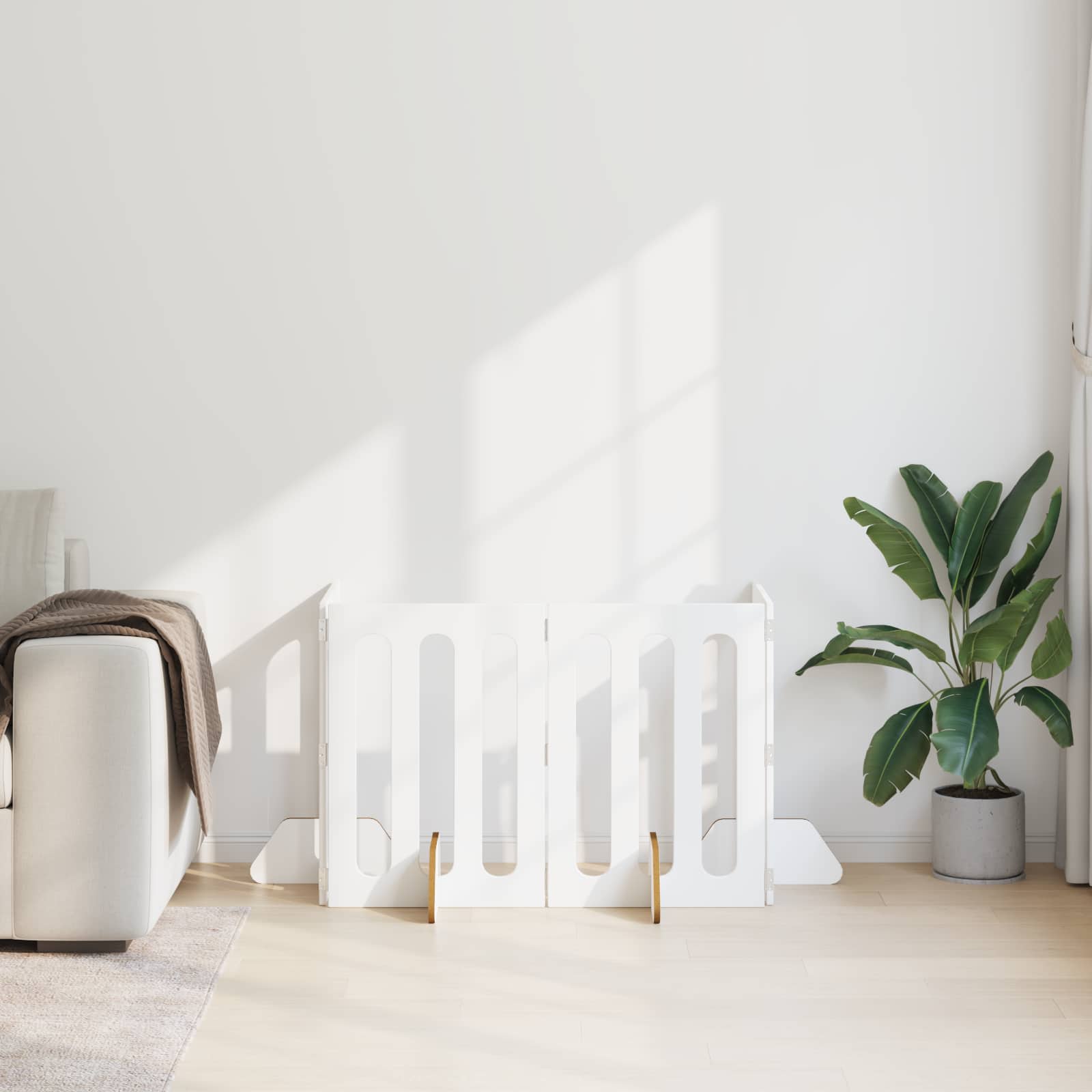 Recinto pieghevole per animali 4 pz Bianco 201 x 38 x 70 cm