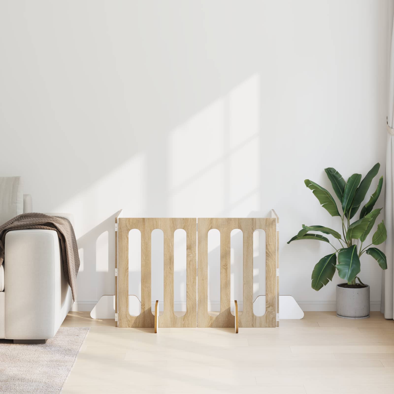 Recinto pieghevole per animali 4 pz Rovere Sonoma