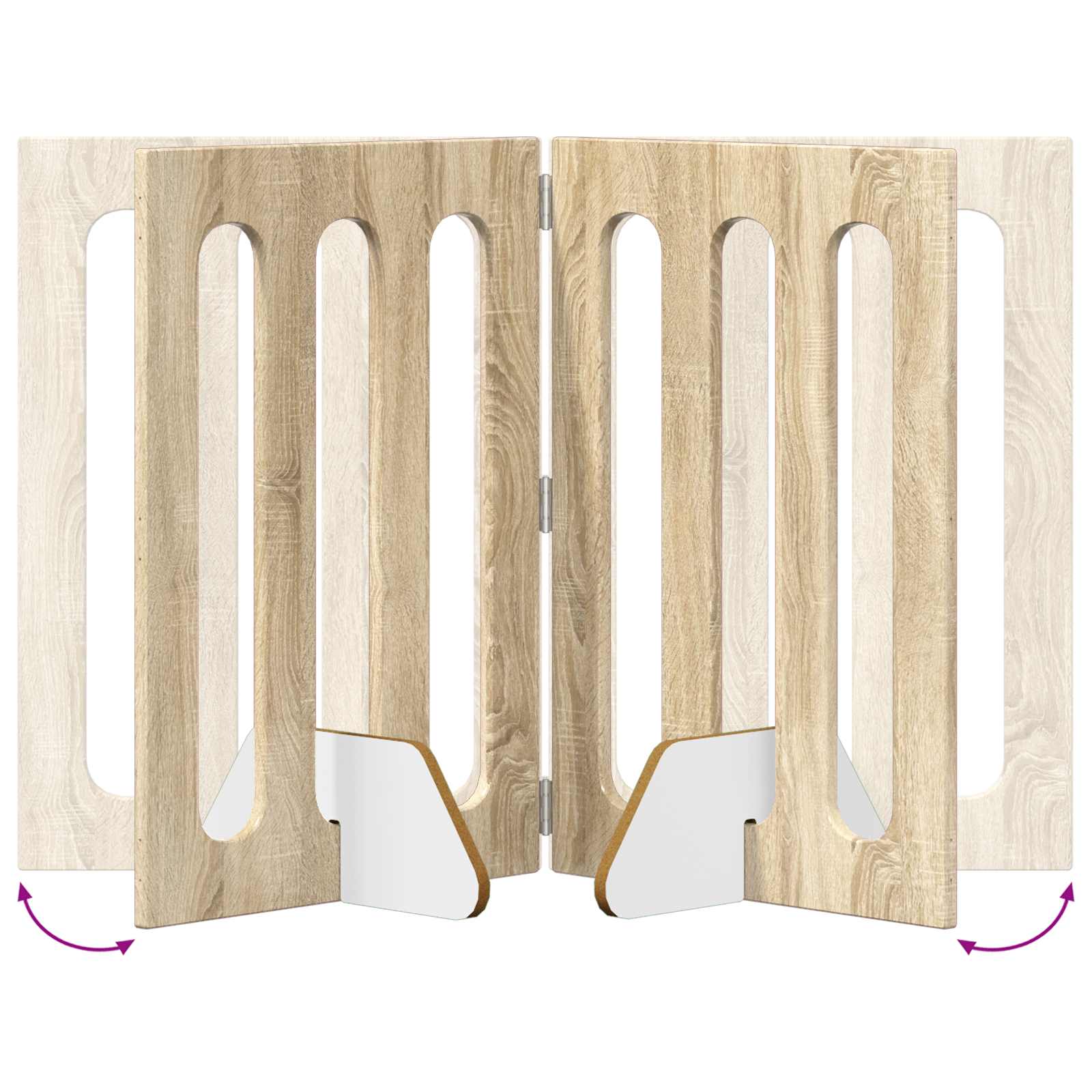 Recinto pieghevole per animali 4 pz Rovere Sonoma