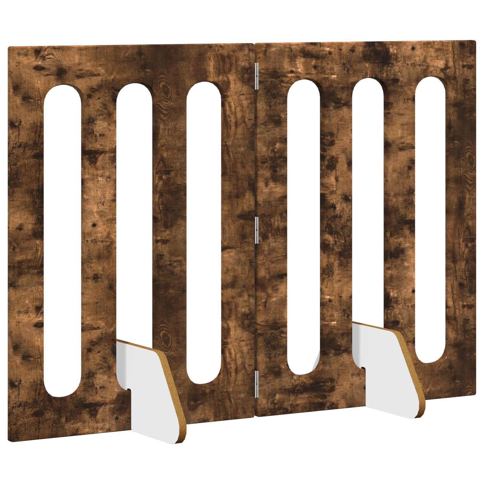 Recinto pieghevole per animali 2 pz Rovere Fumo