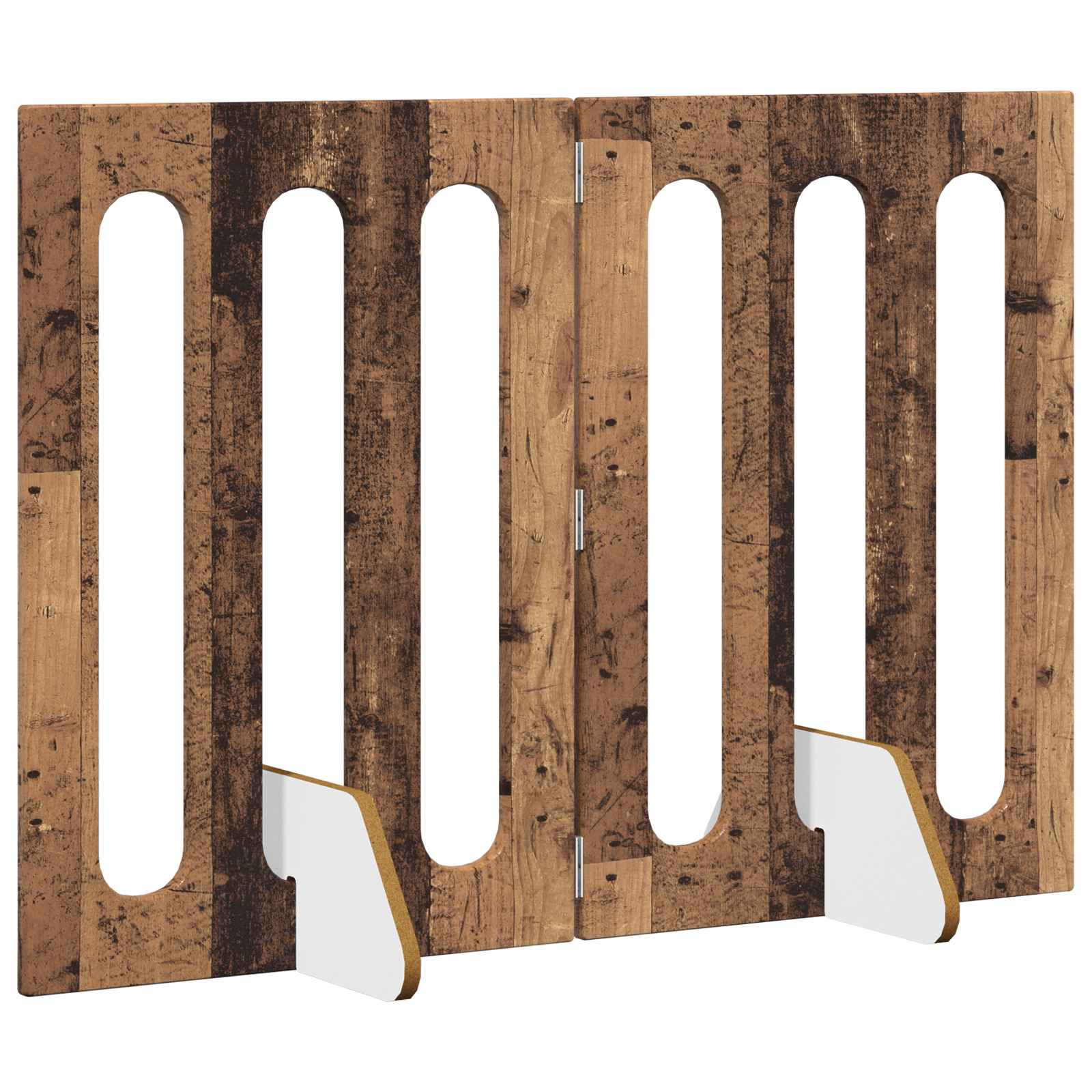 Recinto pieghevole per animali 2 pz Legno di quercia
