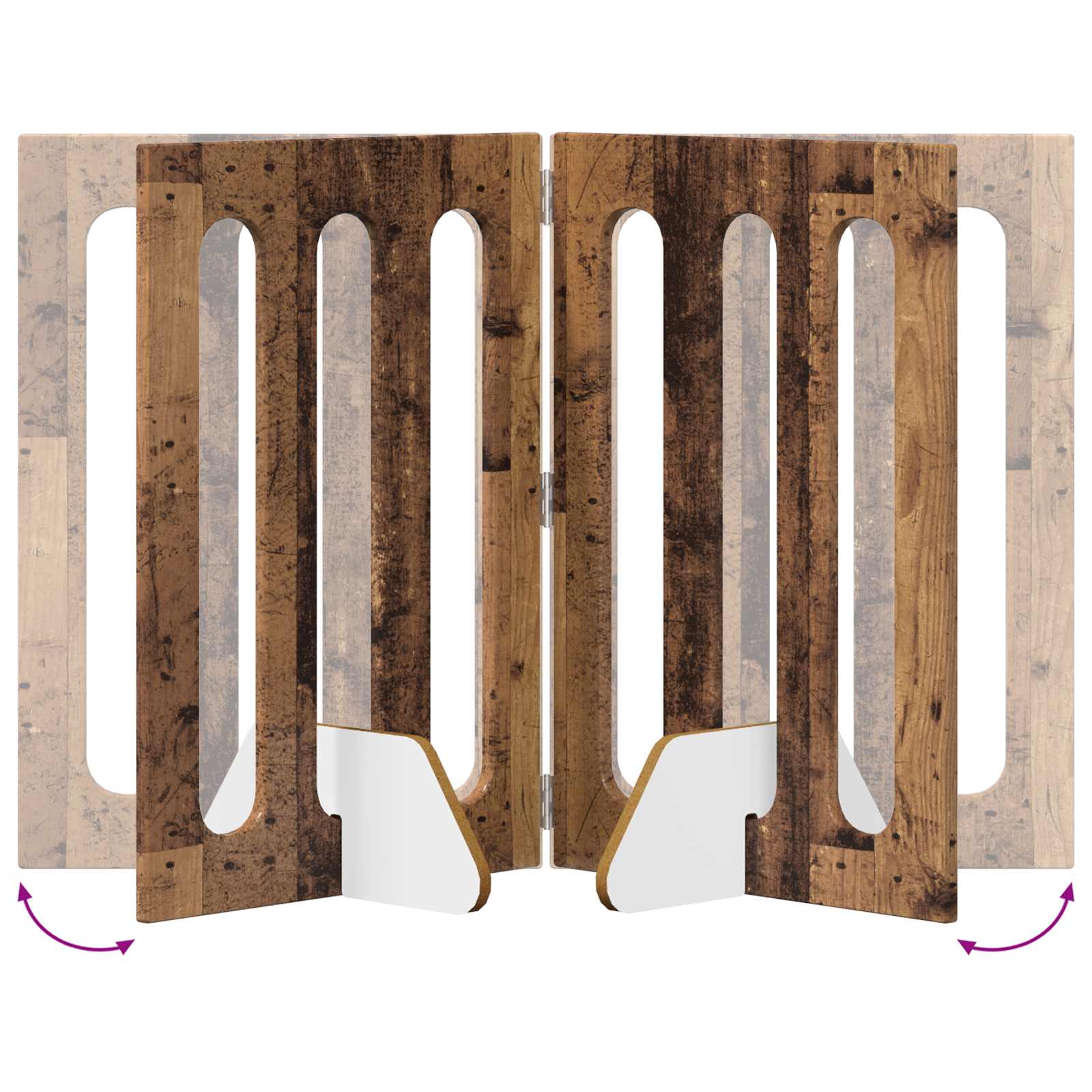Recinto pieghevole per animali 2 pz Legno di quercia