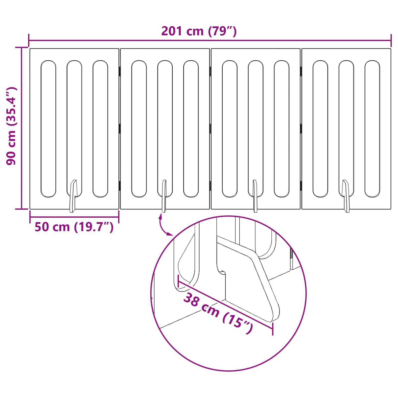 Recinto pieghevole per animali 4 pz Rovere Sonoma
