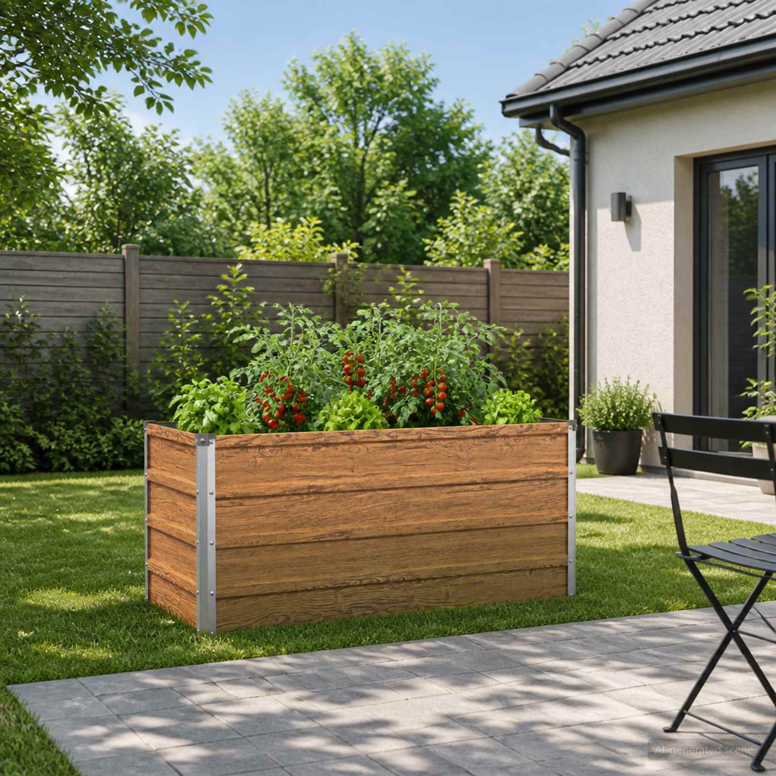 Letto rialzato da giardino Marrone legno 100 x 40 x 55 cm