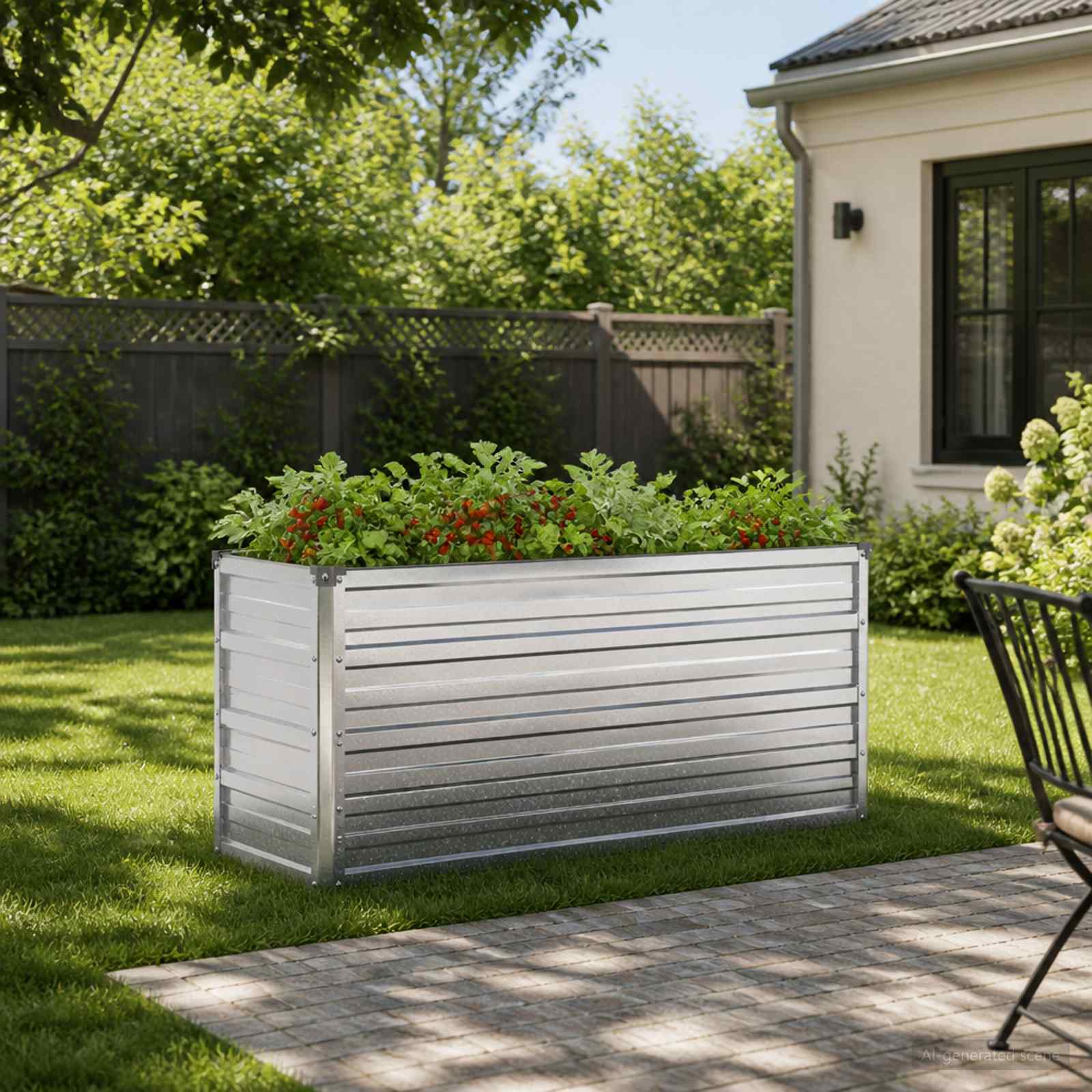Letto rialzato da giardino Argento 100 x 40 x 55 cm