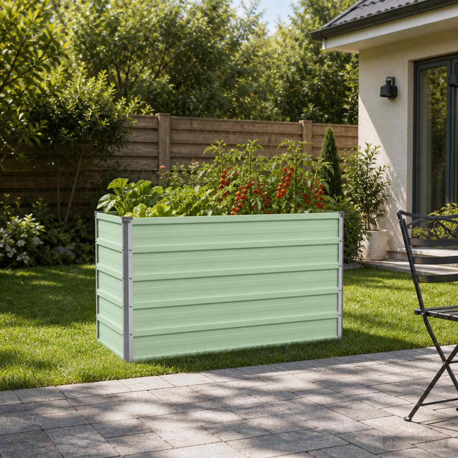 Letto rialzato da giardino Verde Pastello 100 x 40 x 55 cm
