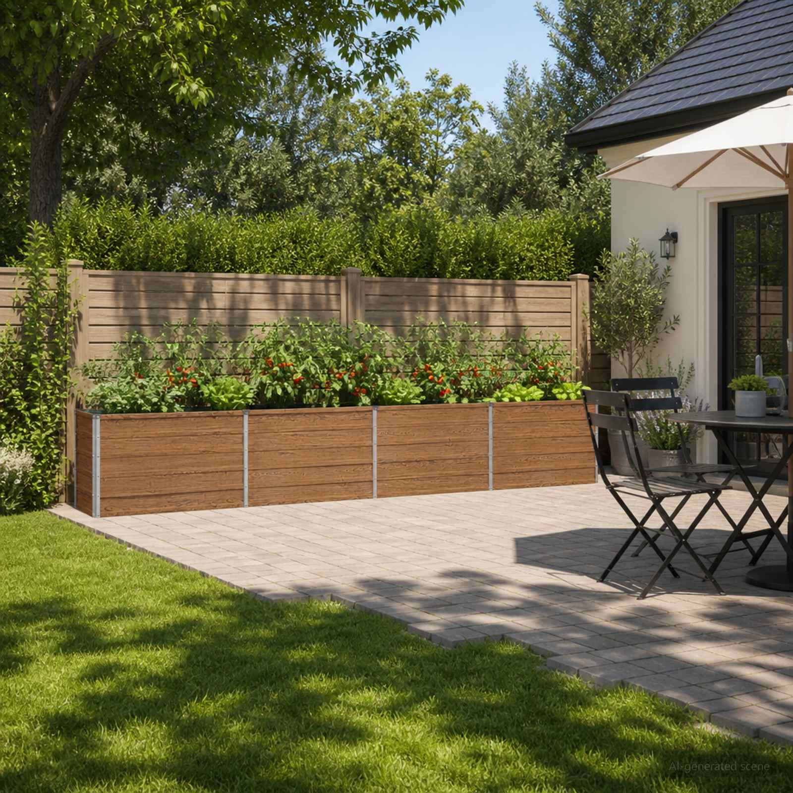 Letto rialzato da giardino Marrone legno 320 x 40 x 55 cm