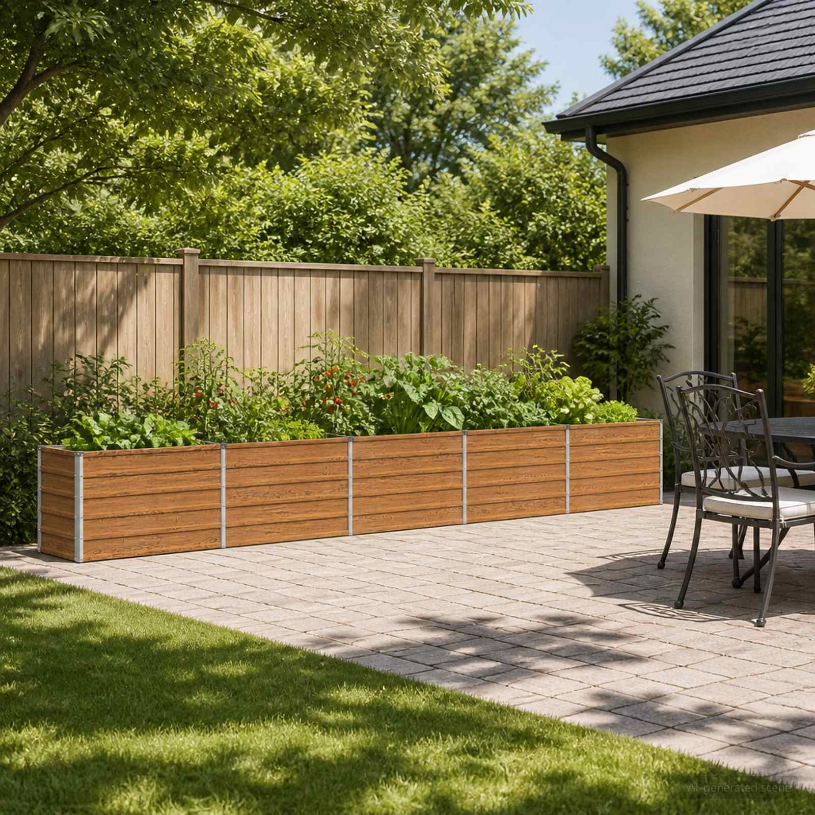Letto rialzato da giardino Marrone legno 400 x 40 x 55 cm