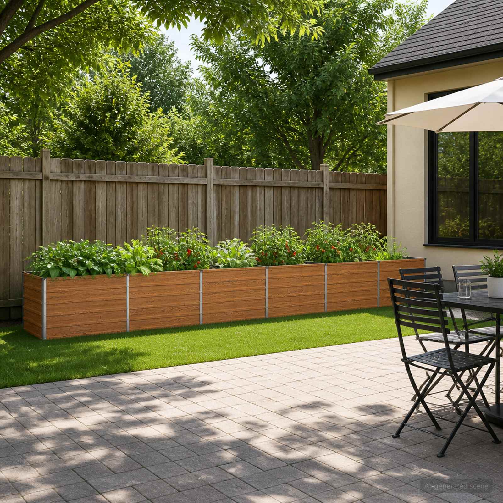 Letto rialzato da giardino Marrone legno 480 x 40 x 55 cm