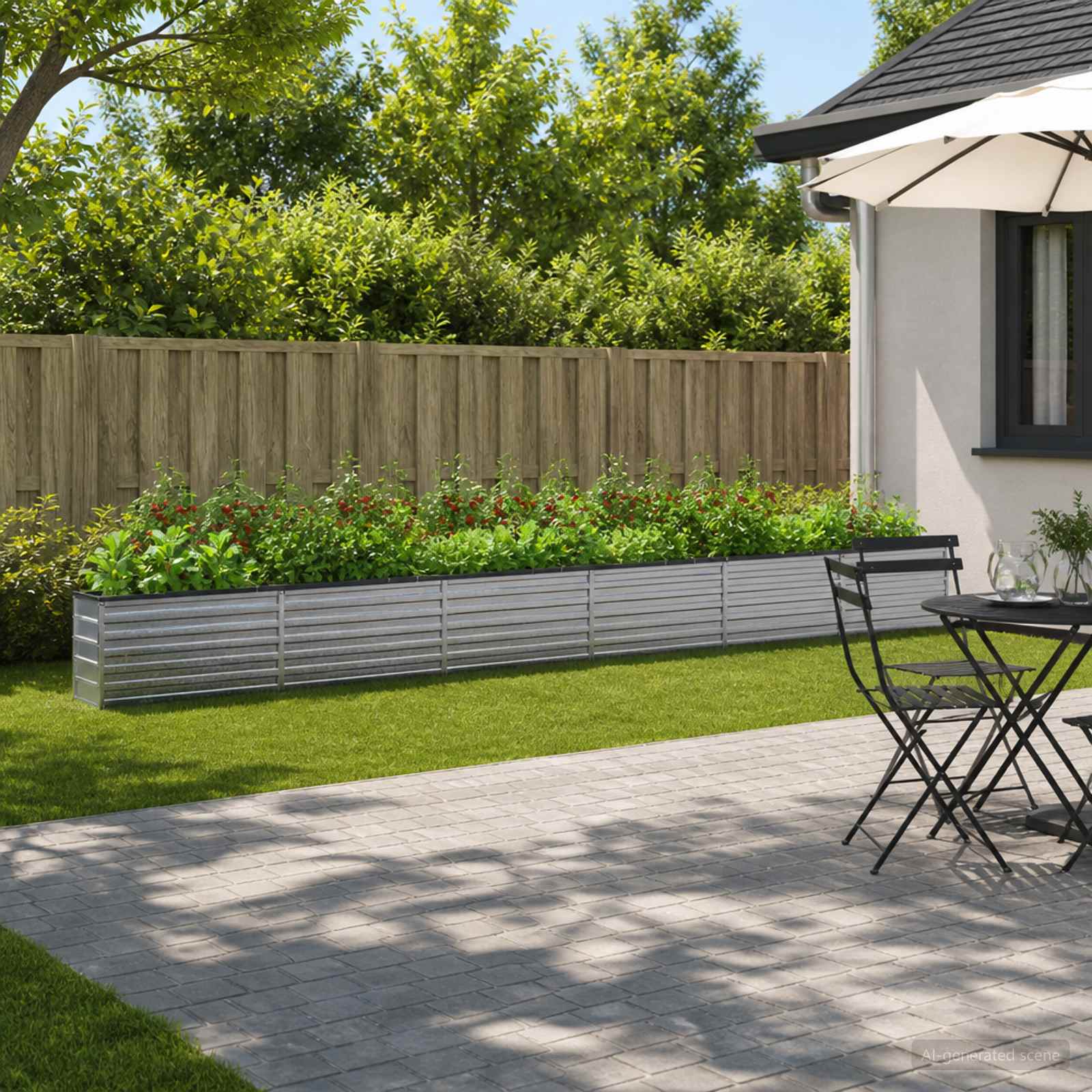 Letto rialzato da giardino Argento 600 x 40 x 55 cm