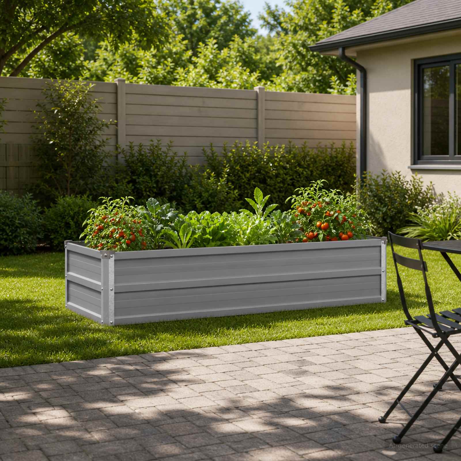 Letto rialzato da giardino Grigio 100 x 40 x 24 cm