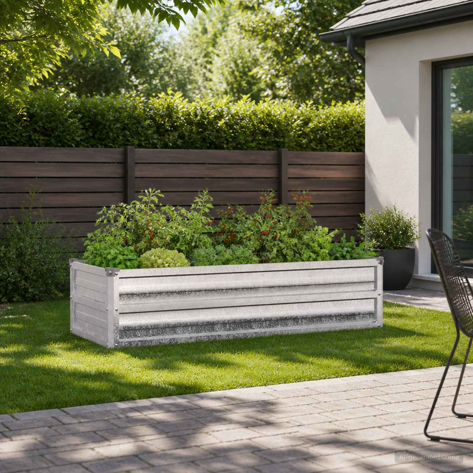 Letto rialzato da giardino Argento 100 x 40 x 24 cm