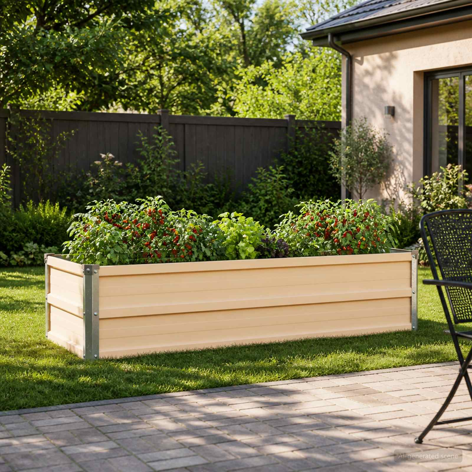 Letto rialzato da giardino Avorio 100 x 40 x 24 cm