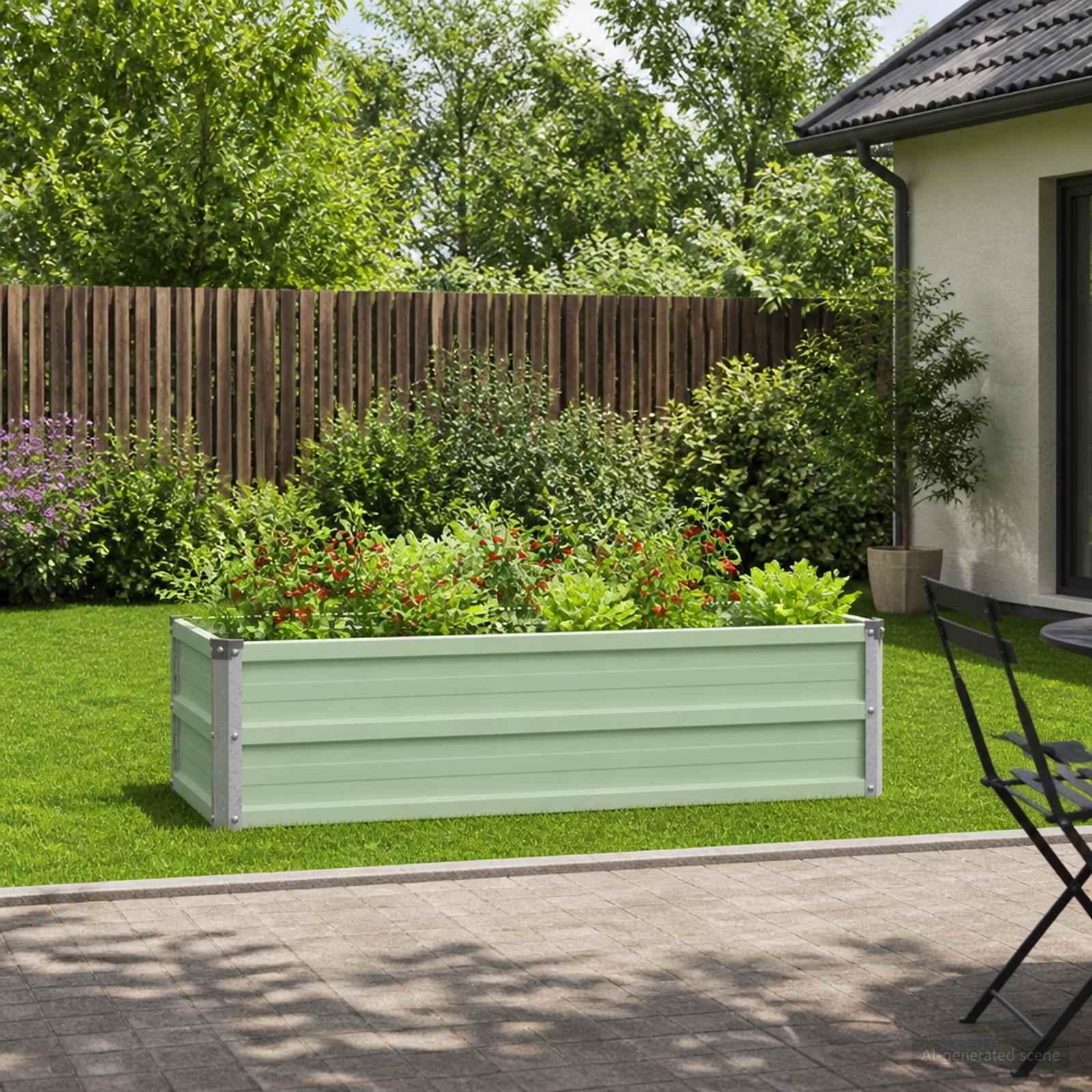 Letto rialzato da giardino Verde Pastello 100 x 40 x 24 cm