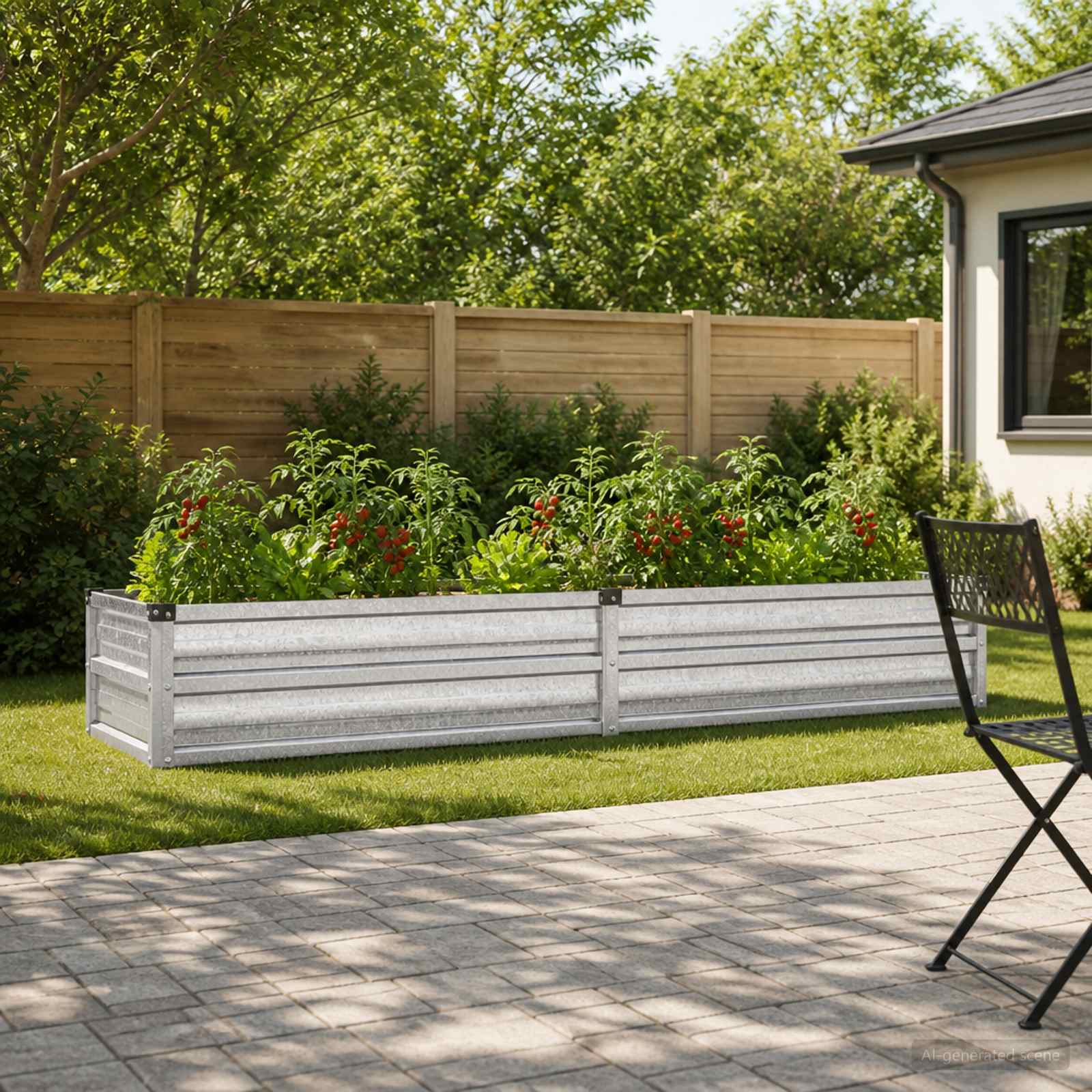 Letto rialzato da giardino Argento 160 x 40 x 24 cm