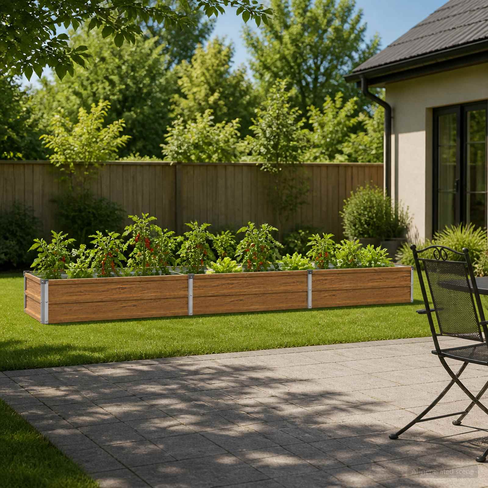 Letto rialzato da giardino Marrone legno 240 x 40 x 24 cm