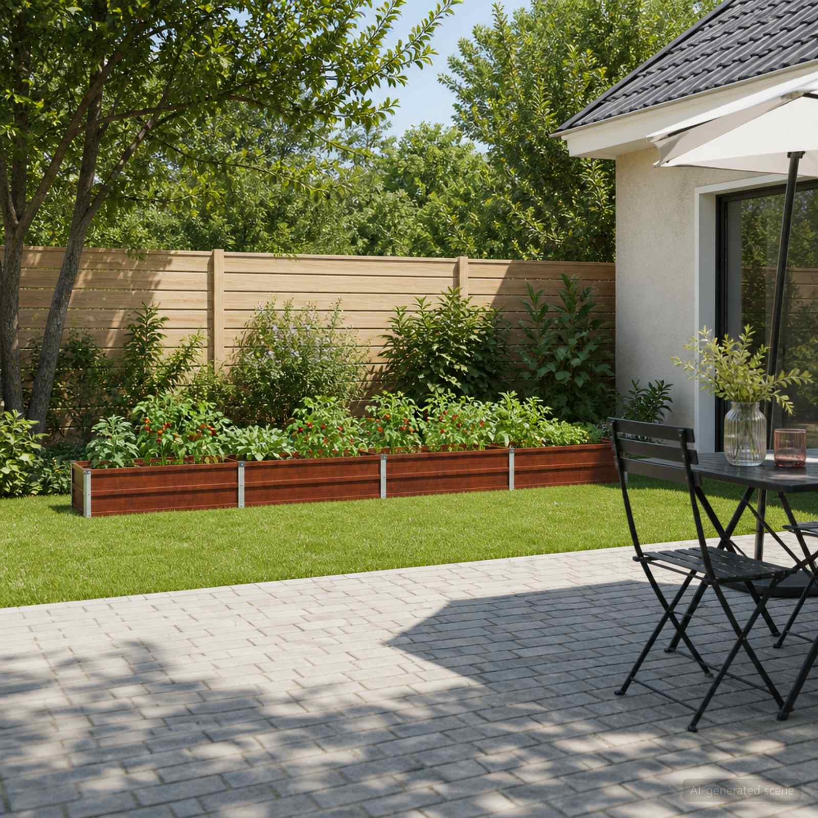 Letto rialzato da giardino Ruggine 320 x 40 x 24 cm cartone