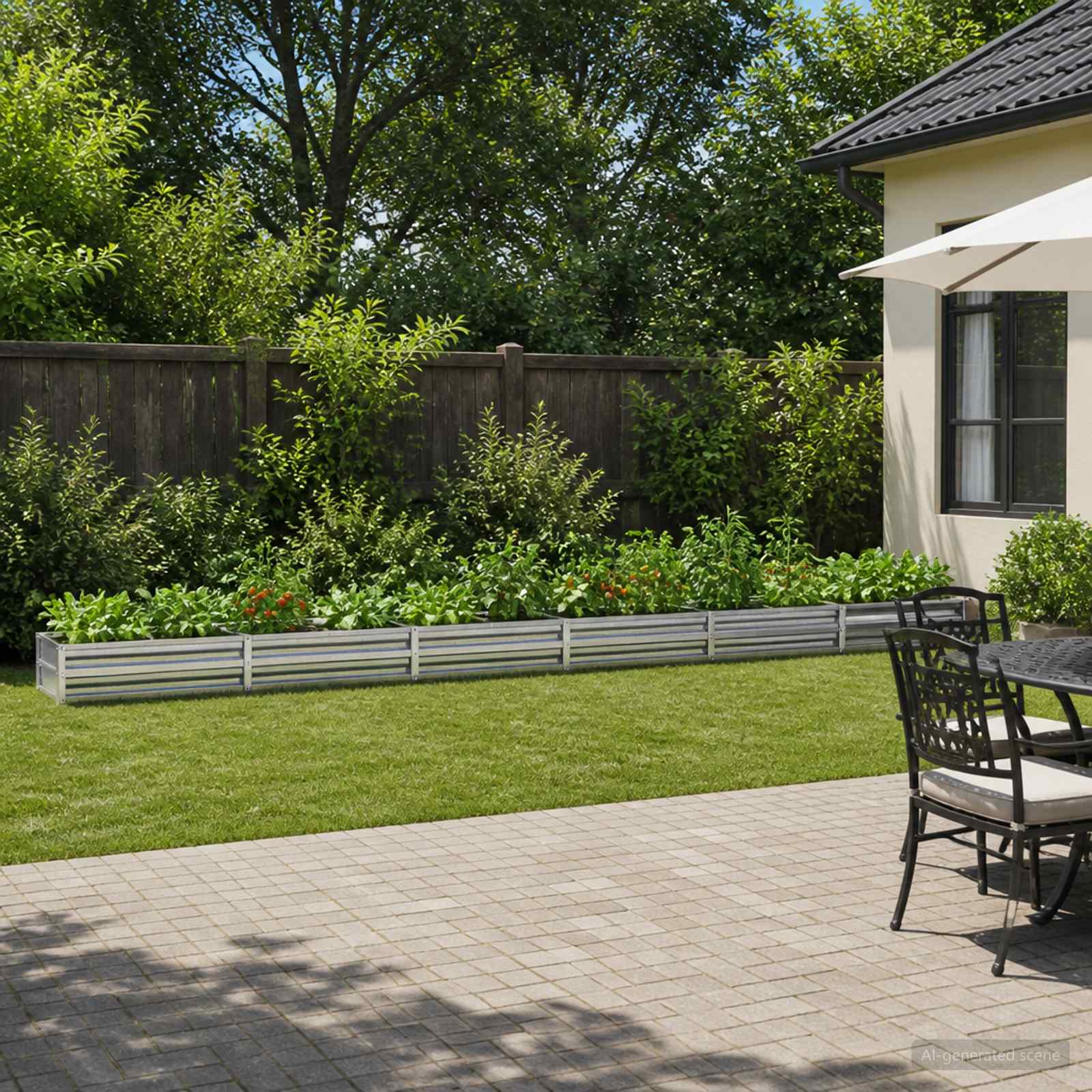 Letto rialzato da giardino Argento 480 x 40 x 24 cm
